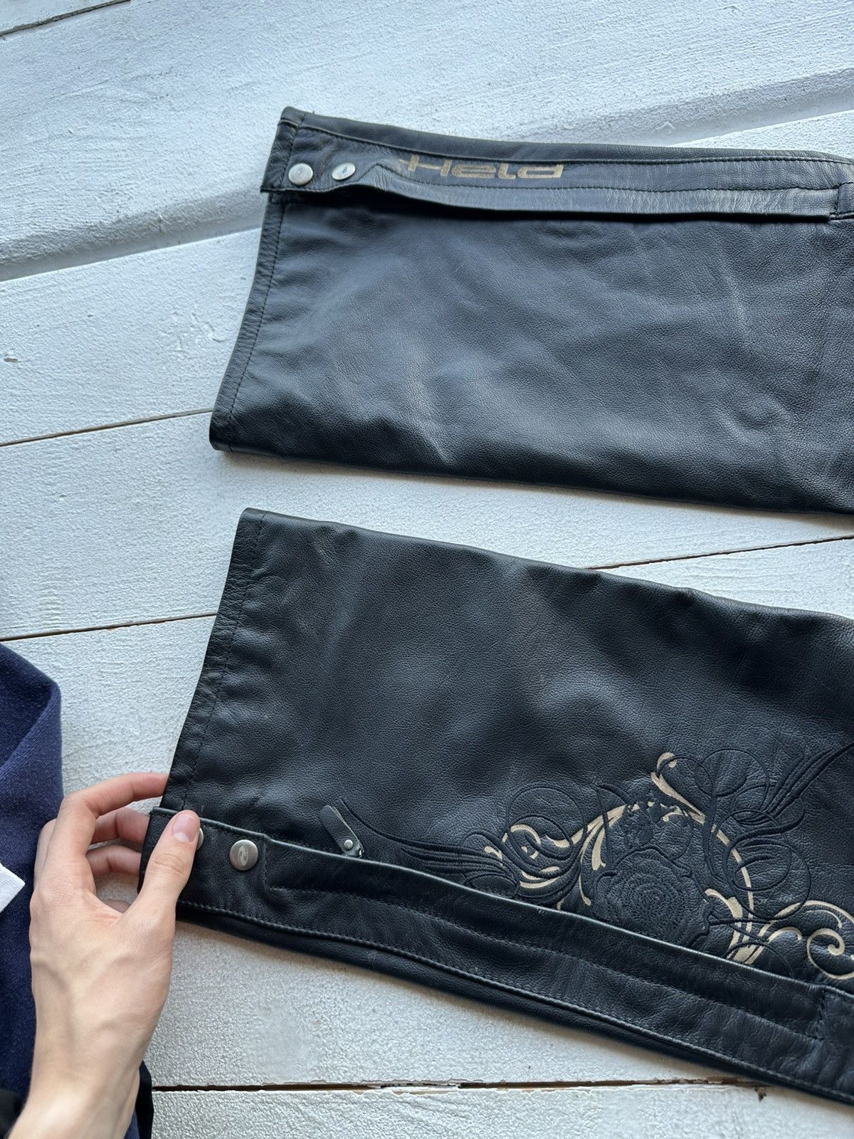 Leather HELD 🚨 LEATHER PANTS RACING VNTG Cowboy Biker Leather Pants Size US 32 / EU 48 - 15 Thumbnail