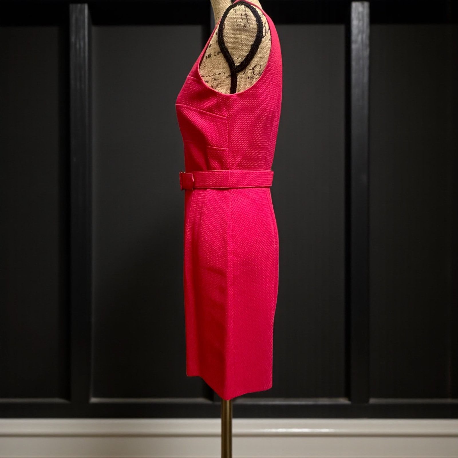 Vintage David Meister Pink Belted Sheath Dress-Size 4-Sleeveless Fit Size S / US 4 / IT 40 - 7 Thumbnail