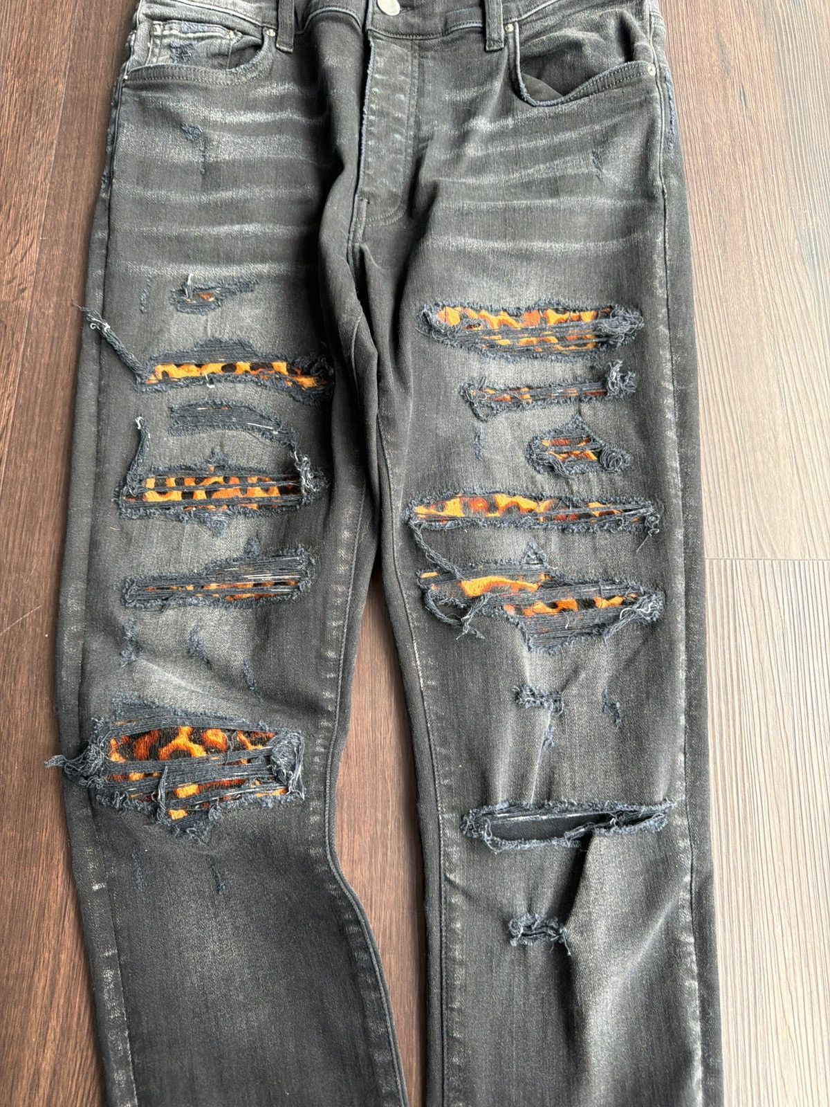 Amiri Amiri Black Cheetah Thrasher Size US 32 / EU 48 - 2 Thumbnail