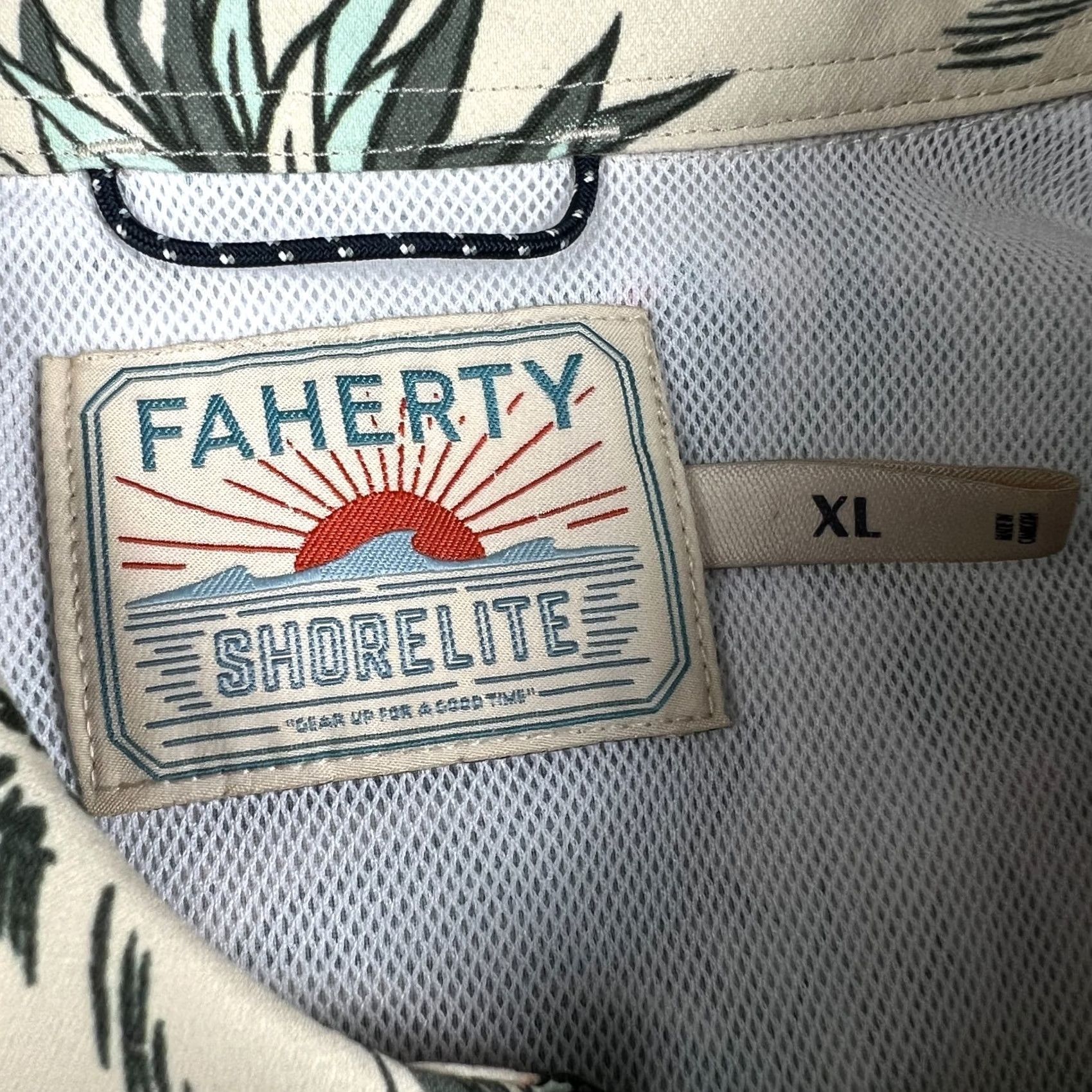 Faherty Faherty Shorelite Air Vented Shirt Hawaiian Floral Fishing Beige XL Mens UPF Size US XL / EU 56 / 4 - 3 Thumbnail