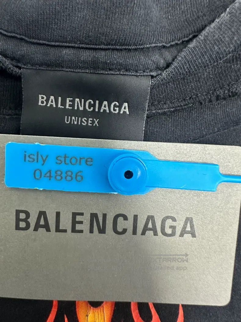 Balenciaga Balenciaga Round Neck Long Sleeve Flame Printed T-Shirt Size US S / EU 44-46 / 1 - 4 Thumbnail