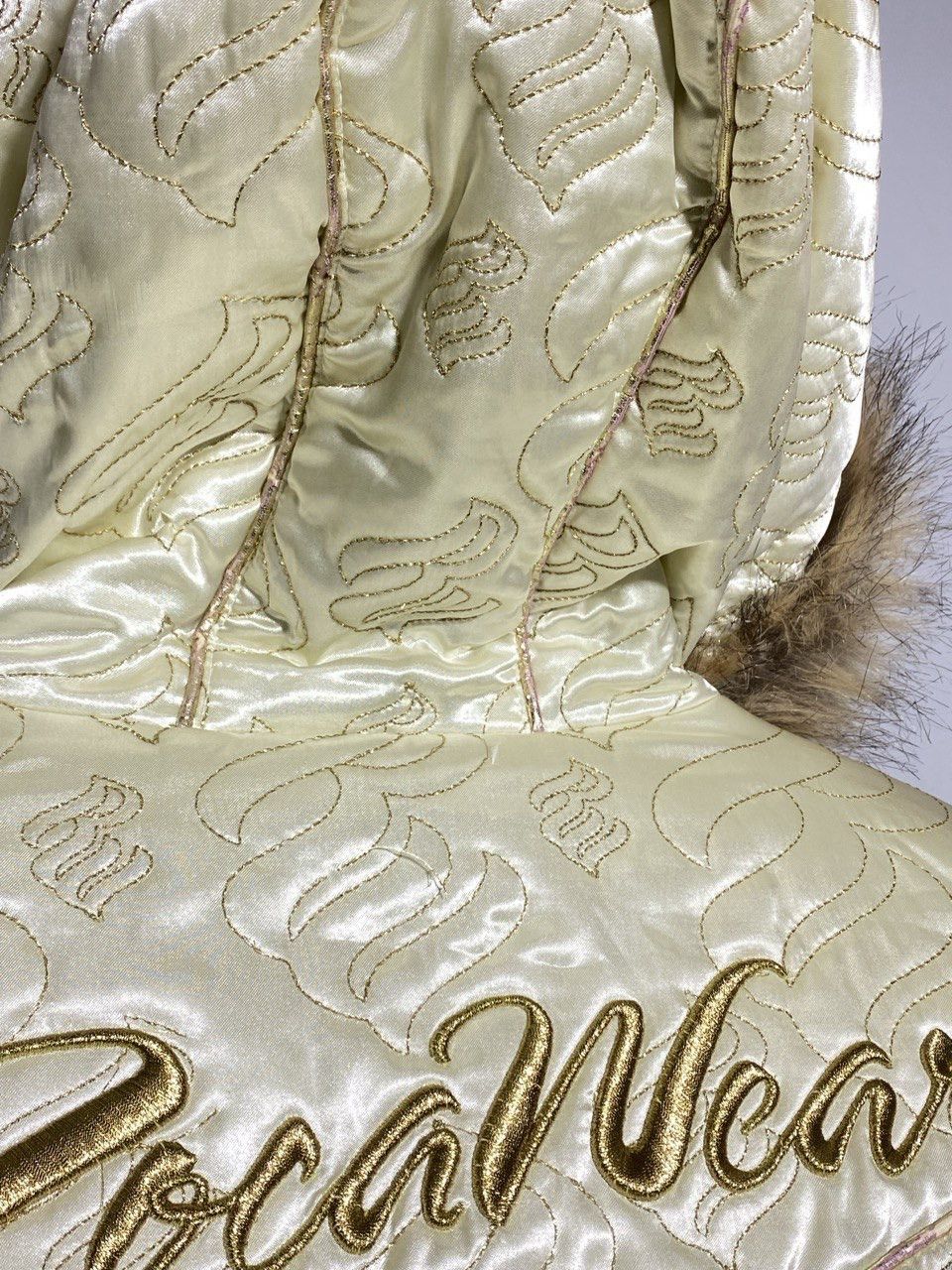 Rocawear Vintage Y2K Rocawear Jacket Embroidered Cream Down Faux Fur Size L / US 10 / IT 46 - 19 Thumbnail