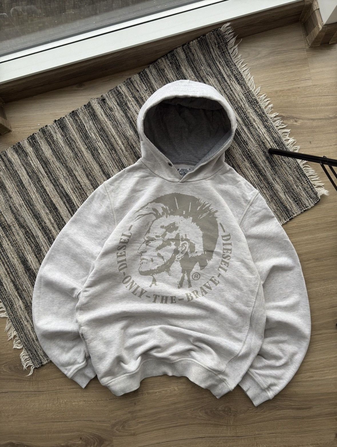 Diesel × Vintage Vintage Diesel Big logo Y2K Grey Classic hoodie Size US M / EU 48-50 / 2 - 1 Thumbnail
