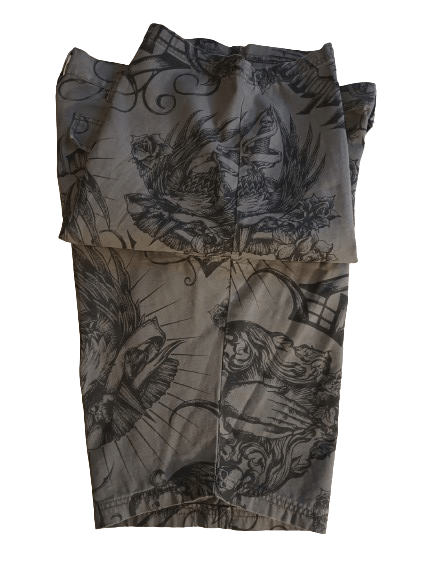 Billabong × Designer Billabong dagger tattoo cargo shorts Size US 32 / EU 48 - 3 Thumbnail