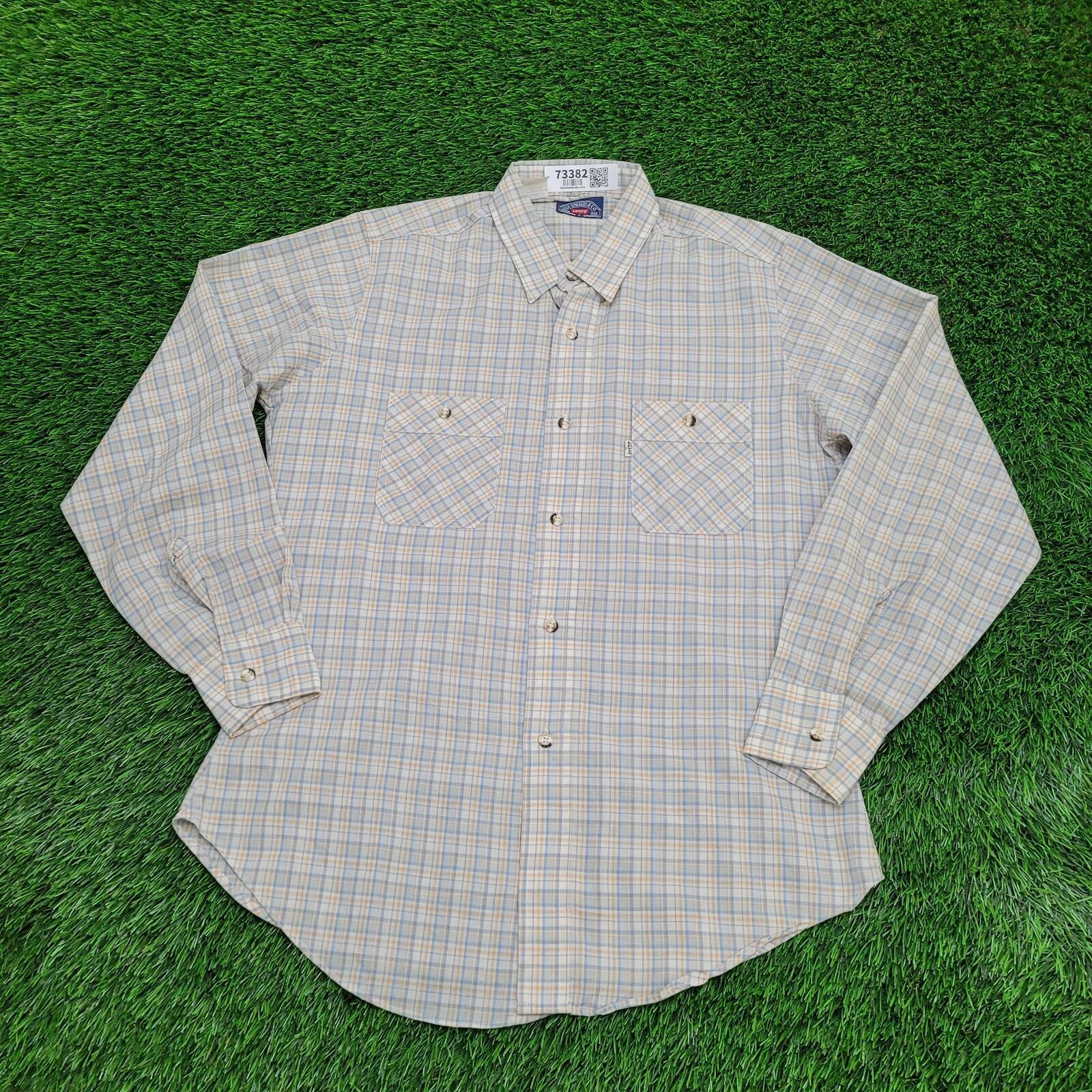 Levi's Vintage 80s LEVIS Button Shirt Large 21x30 Blue Size US L / EU 52-54 / 3 - 1 Thumbnail