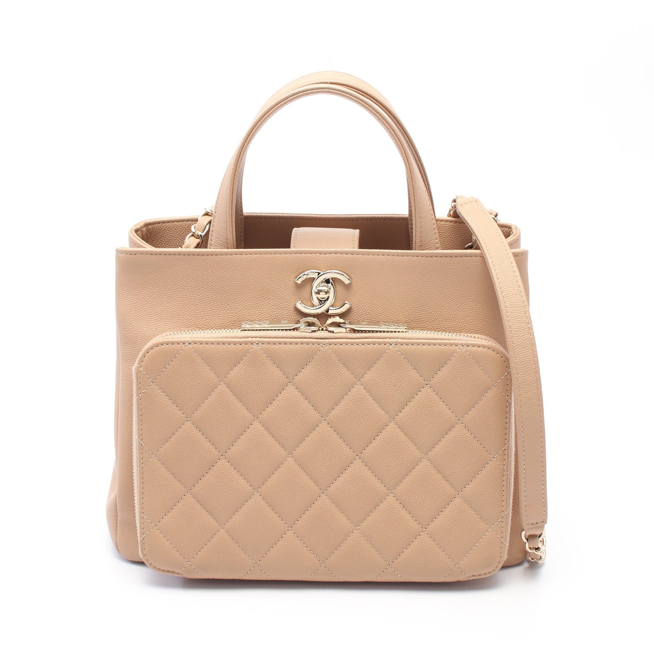 Chanel Chanel Business Affinity Matelasse Chain Shoulder Bag Caviar Skin Pink Beige Gold Hardware Size ONE SIZE - 1 Thumbnail