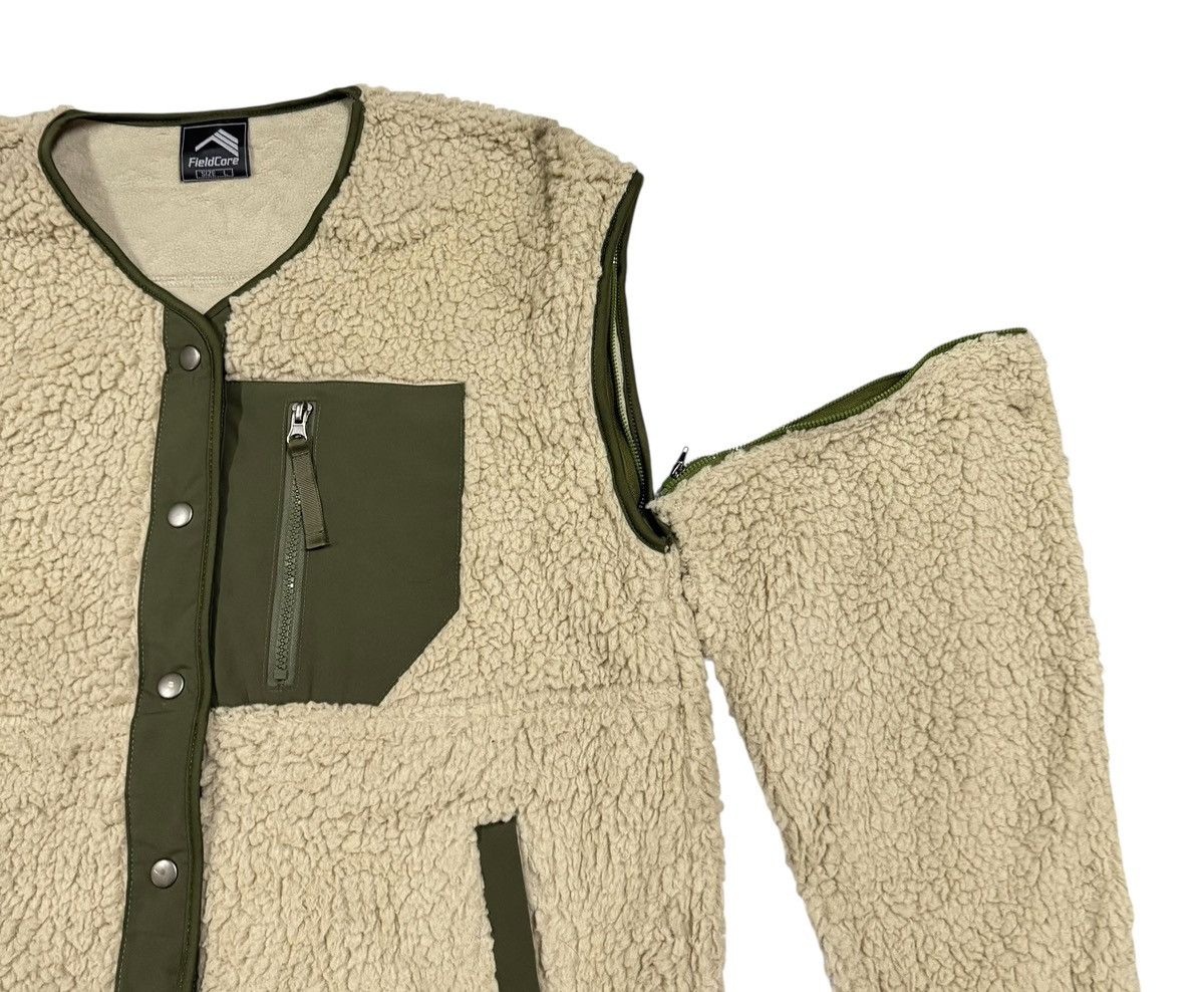 Japanese Brand Fieldcore Wool Boa Fleece Field Cardigan Remover Sleeve Size US L / EU 52-54 / 3 - 10 Thumbnail