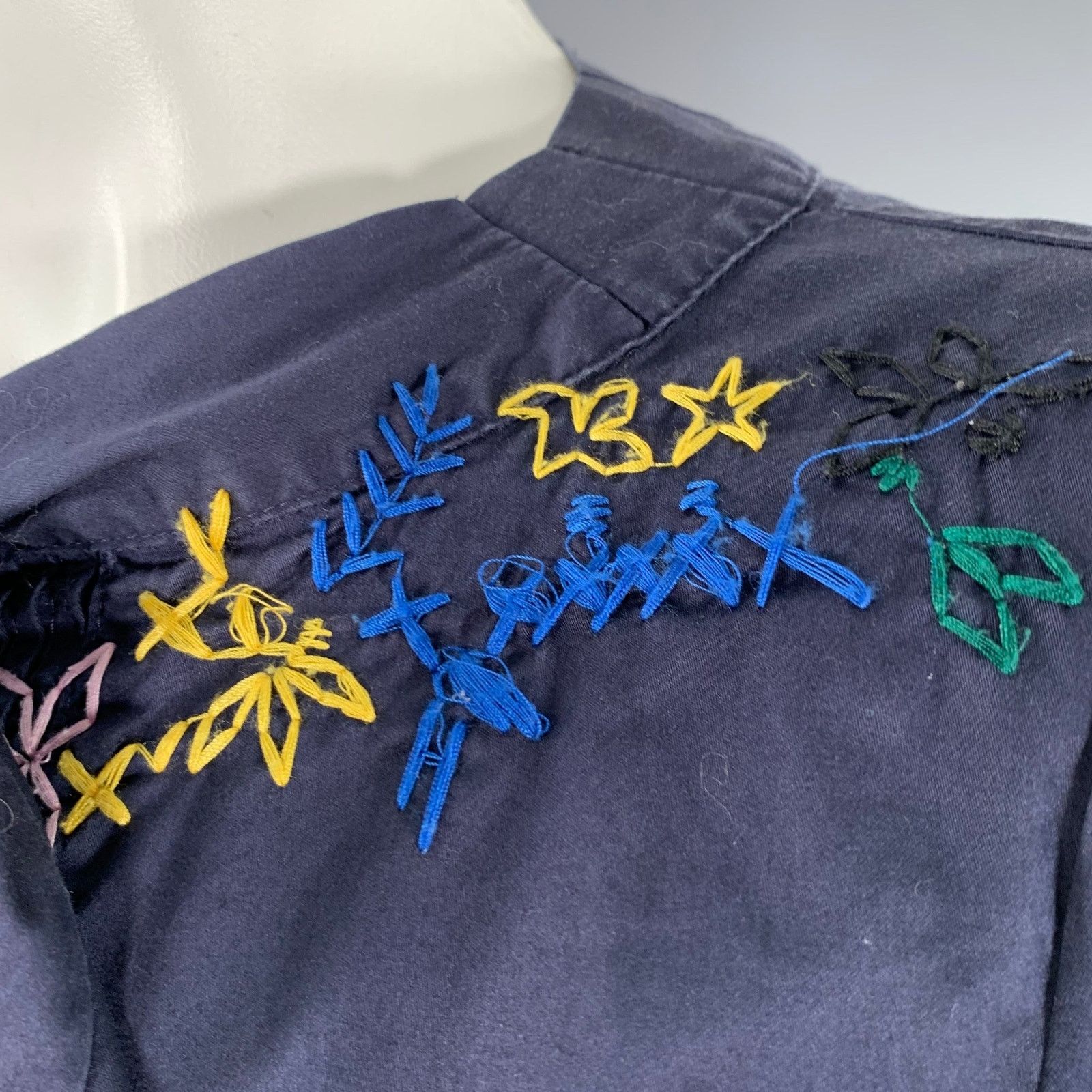 Love Moschino 4 Navy Multi Color Cotton Blend Embroidered Casual Top Size S / US 4 / IT 40 - 5 Thumbnail