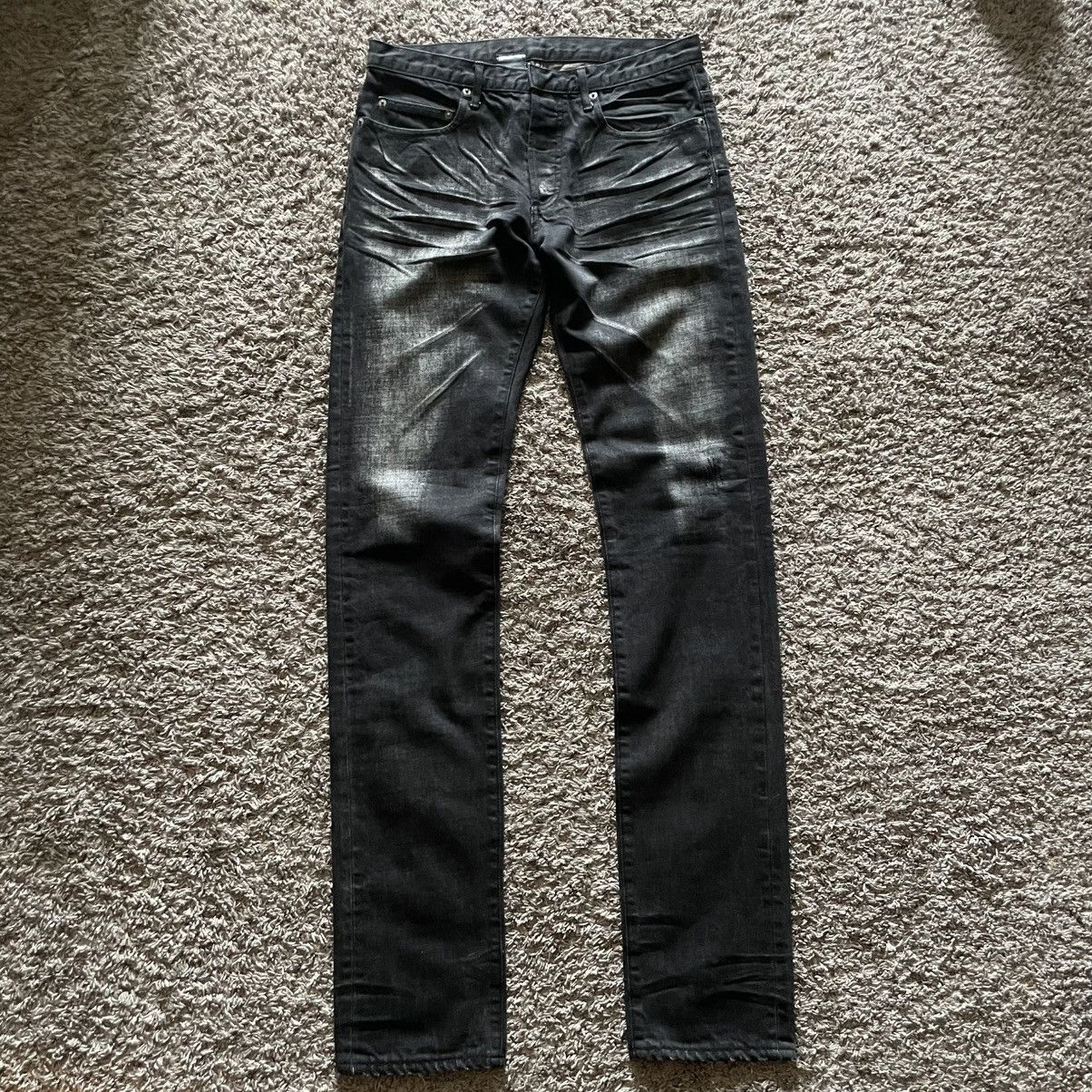 Dior Dior Homme Waxed Paint Splatter Denim Jeans Black | Grailed