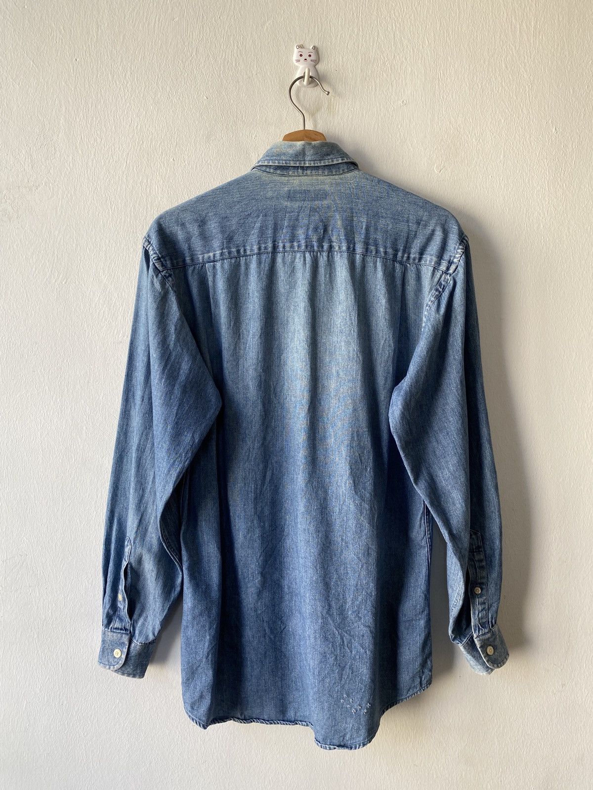 Vintage 1990s - YvesSaintLaurent Pour Homme Button Up Jeans Shirt Size US M / EU 48-50 / 2 - 4 Thumbnail