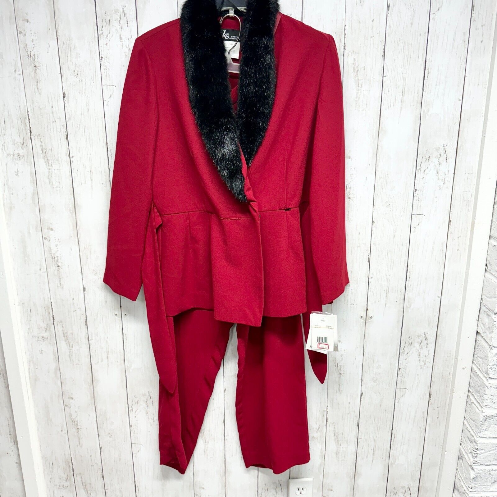 Vintage KS Collection 2 Piece Suit 10P Matching Top Pants Blazer Red Size L / US 10 / IT 46 - 2 Thumbnail