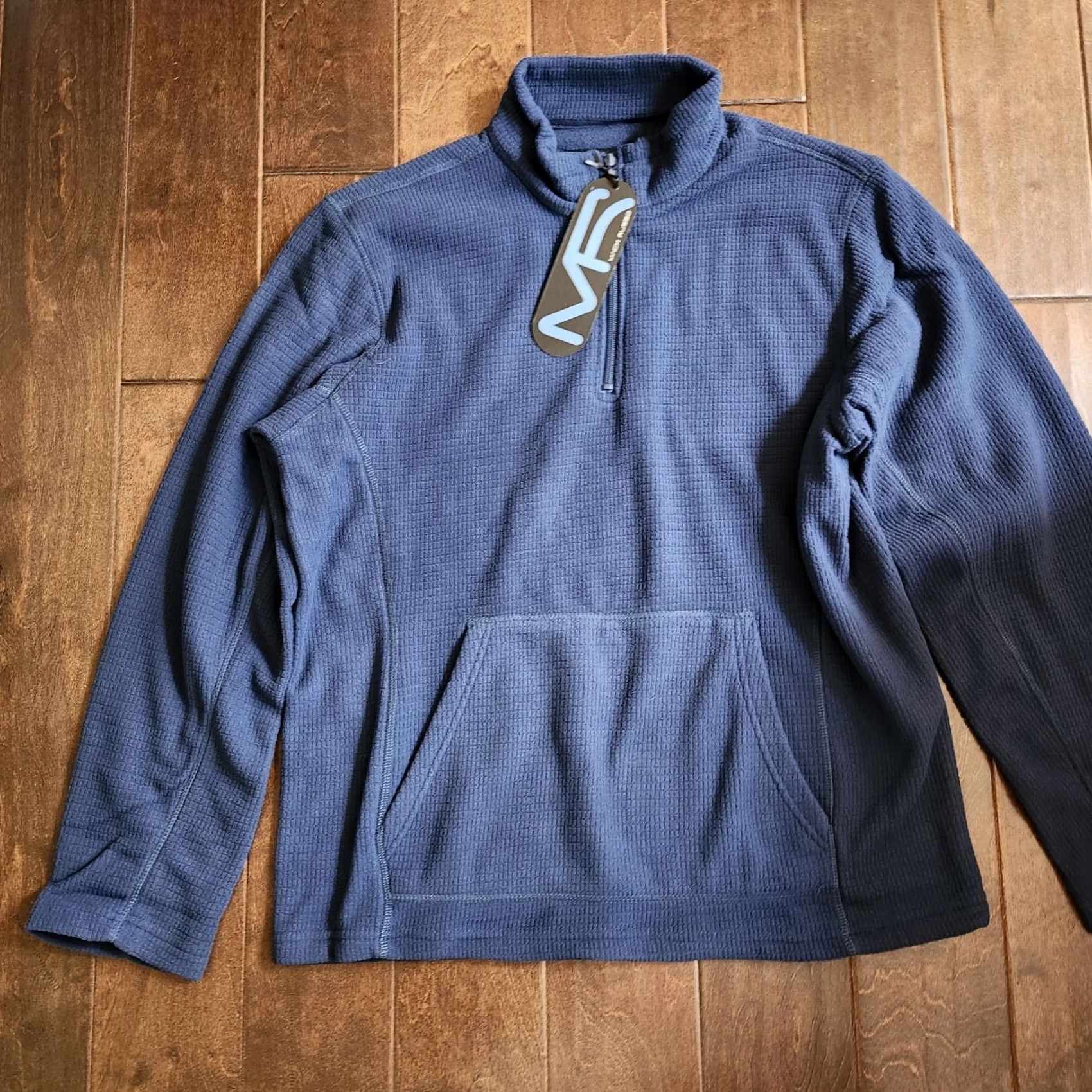Vintage Mack Navy Blue Sweater 1/4 Zip Pocket - Size L - Men - Polyester - Pullover - Regular Fit - NWT Size US L / EU 52-54 / 3 - 2 Thumbnail