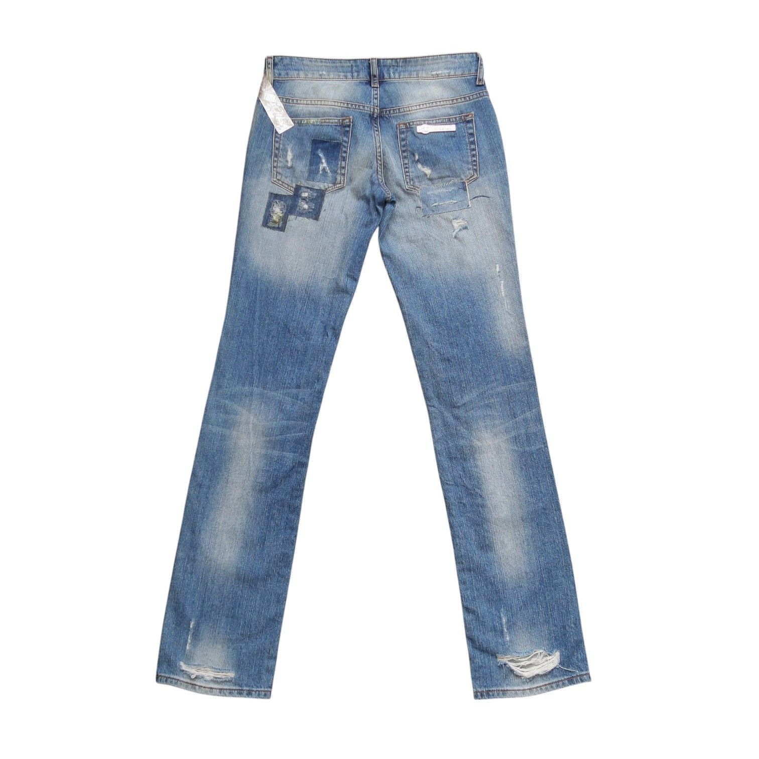Just Cavalli Just Cavalli Distressed Patchwork Denim like Hedi Slimane Size US 29 - 2 Thumbnail
