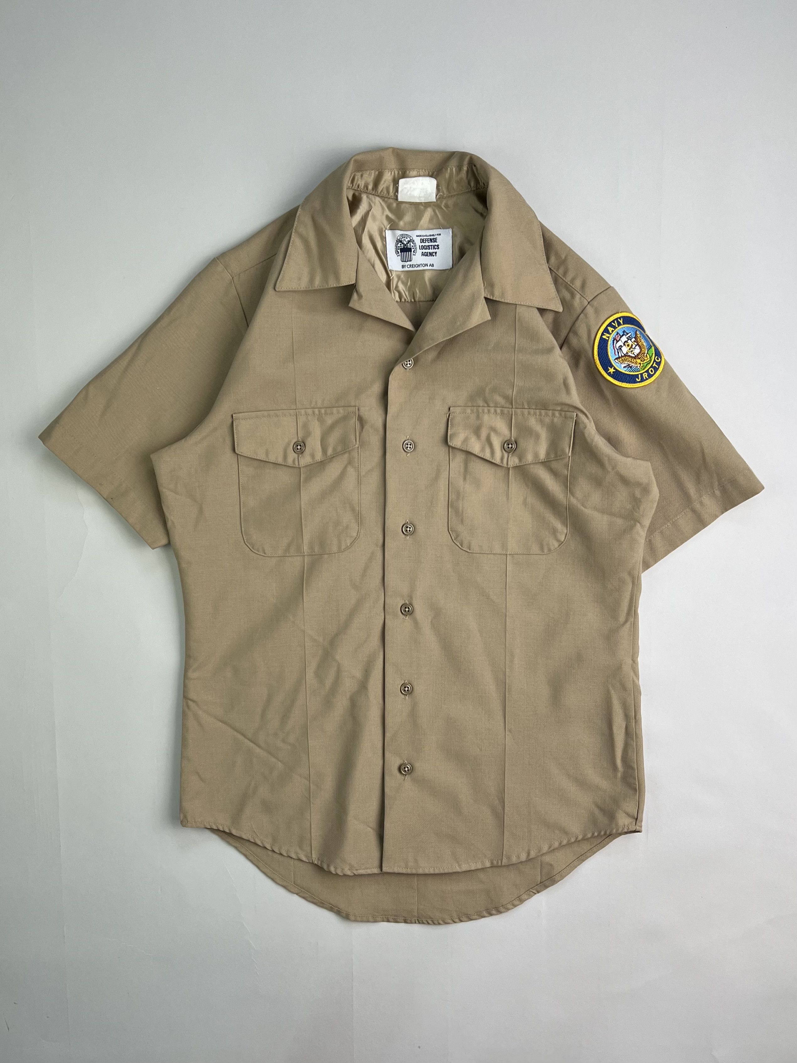 Vintage Vintage Us Army Navy Jrotc Shirt Beige Small Size US S / EU 44-46 / 1 - 1 Thumbnail