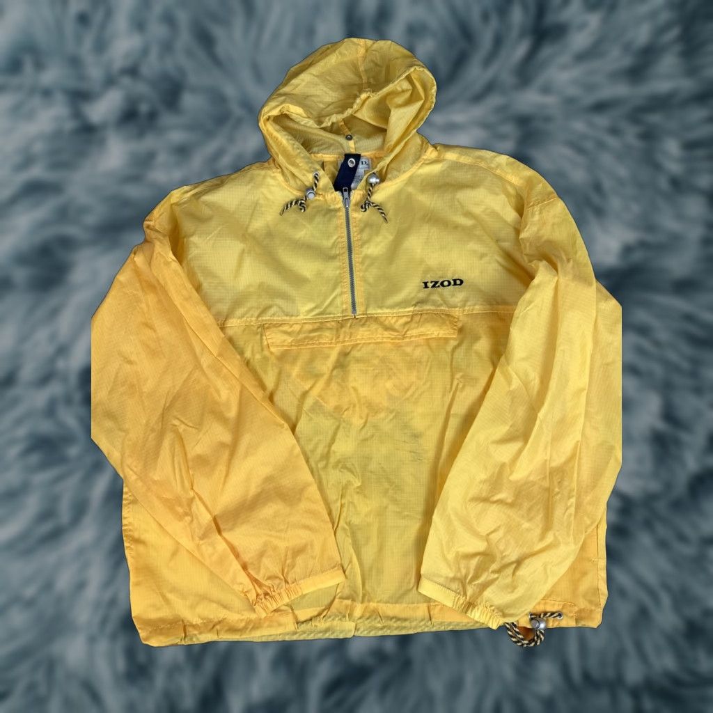 Izod VINTAGE Izod Windbreaker Jacket Hoodie Anorak Yellow Sz L Mens Yellow L SZ? Size US L / EU 52-54 / 3 - 1 Thumbnail