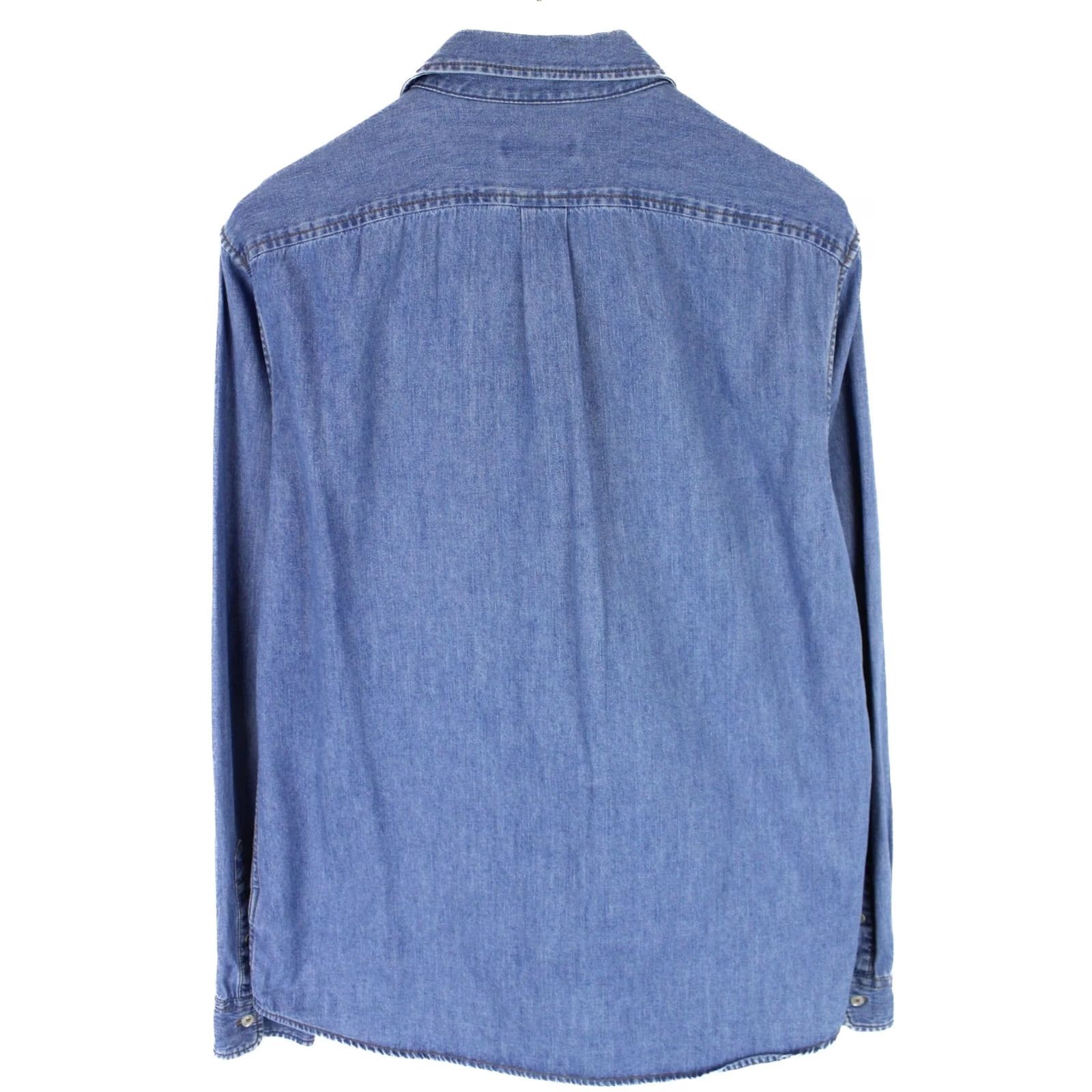 Diesel DIESEL Shirt Men XL Denim Look Faded Spread Collar Button Up Blue Size US XL / EU 56 / 4 - 2 Thumbnail
