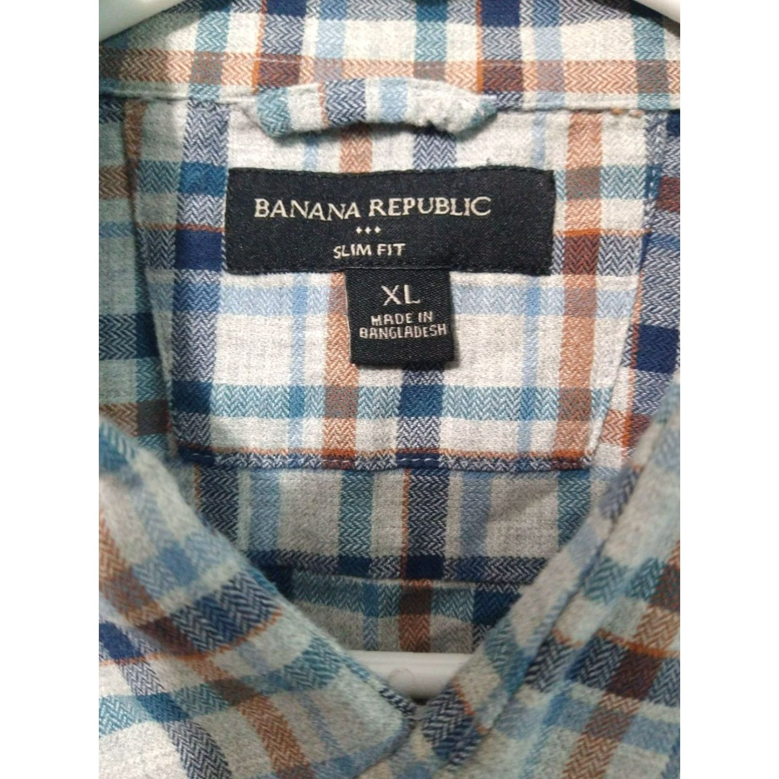 Banana Republic Banana Republic Slim Fit Flannel Shirt Mens XL Gray Plaid Long Sleeve Button-Up Casual Outdoor Size US XL / EU 56 / 4 - 7 Thumbnail