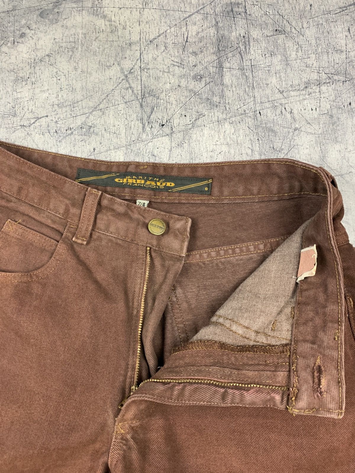 Marithe + Francois Girbaud Vintage Marithe Francois Girbaud Brown Jeans Avant Garde Size US 27 - 9 Thumbnail