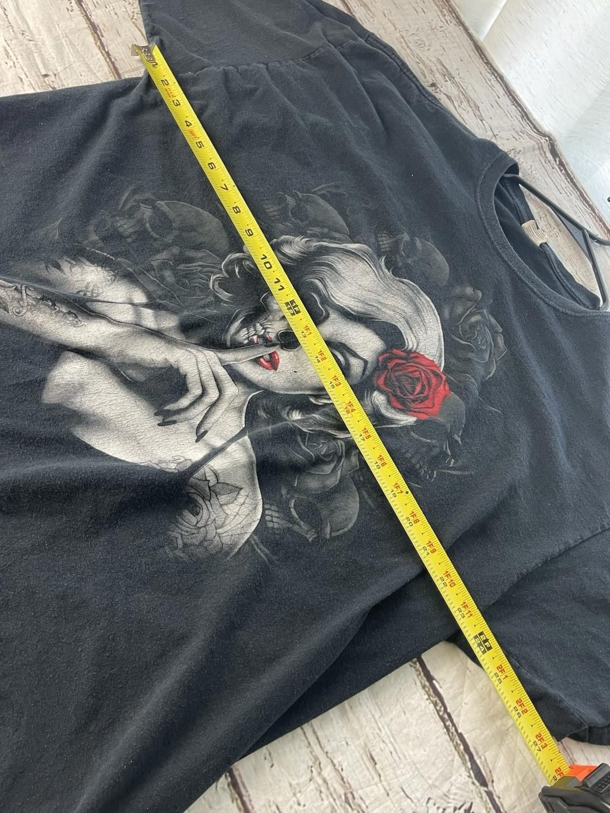 Fruit Of The Loom Vintage Y2K Marilyn Monroe Death Skulls Rose Grudge XL? Size US XL / EU 56 / 4 - 7 Thumbnail