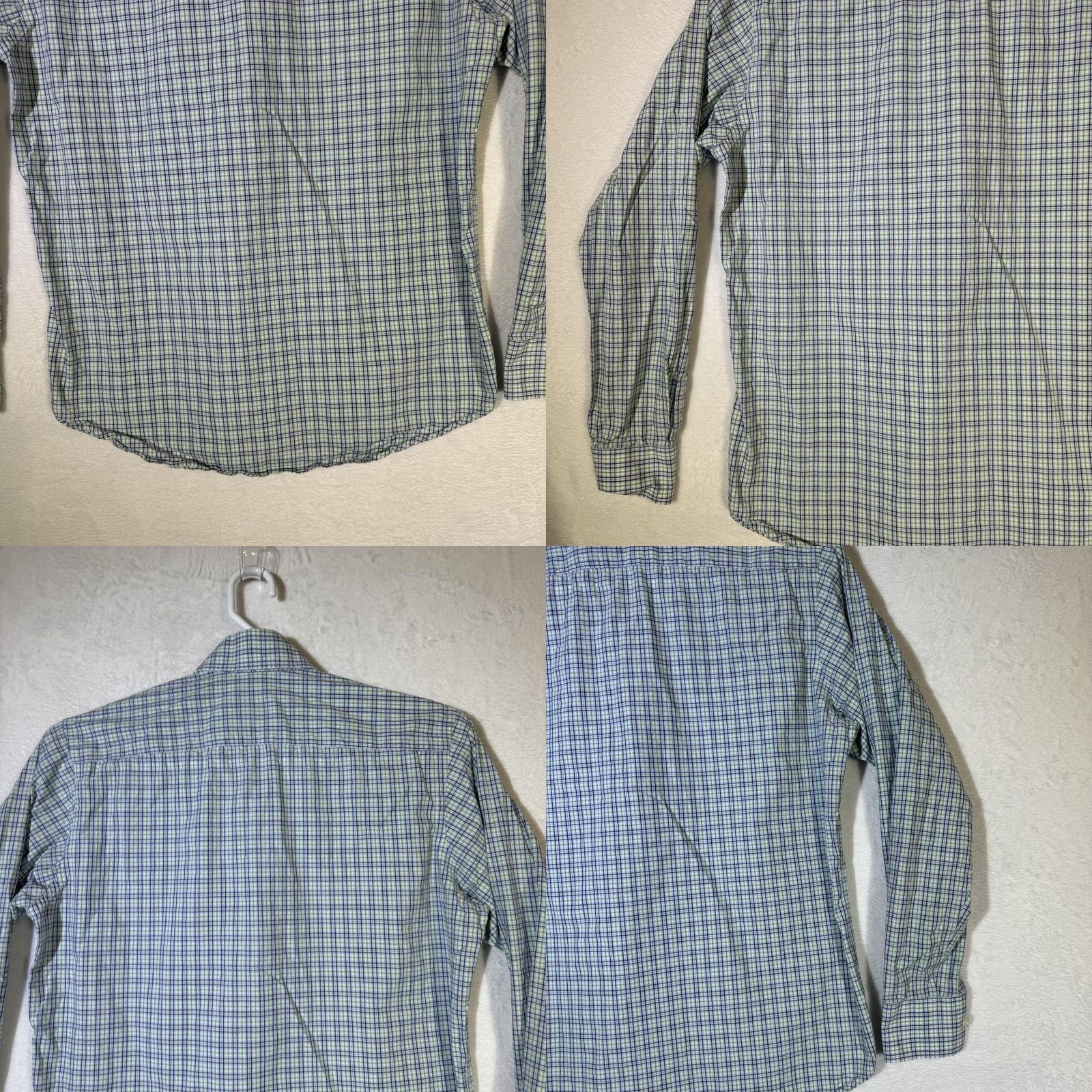 Tailorbyrd TAILORBYRD Men's Shirt Plaid Button-Down Long Sleeve Blue Green Embroidered Flamingo Pocket Cotton Regular M Size US M / EU 48-50 / 2 - 8 Thumbnail