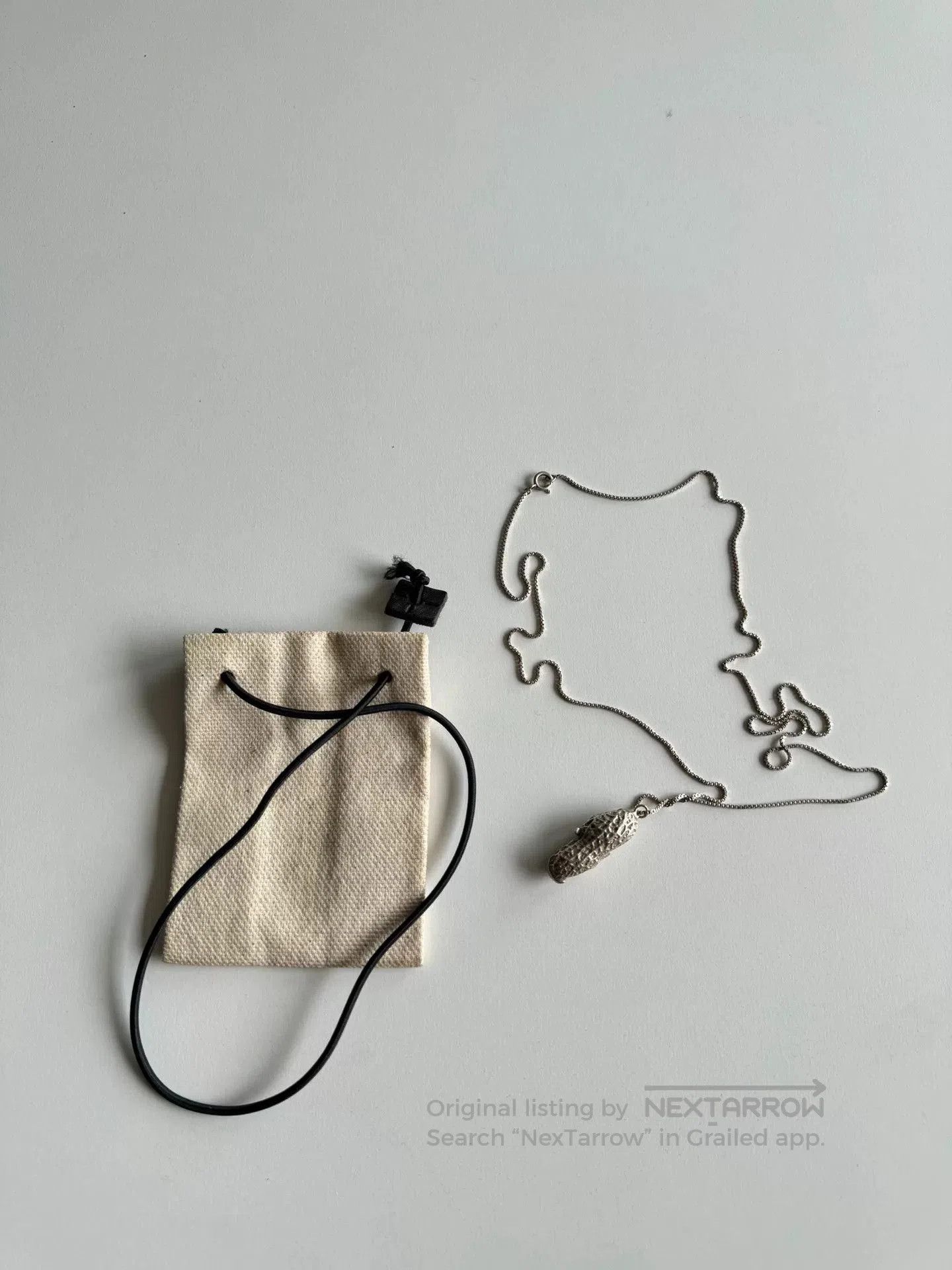 Ma+ M.A+ Silver Peanut Pendant Necklace. Size ONE SIZE - 1 Thumbnail
