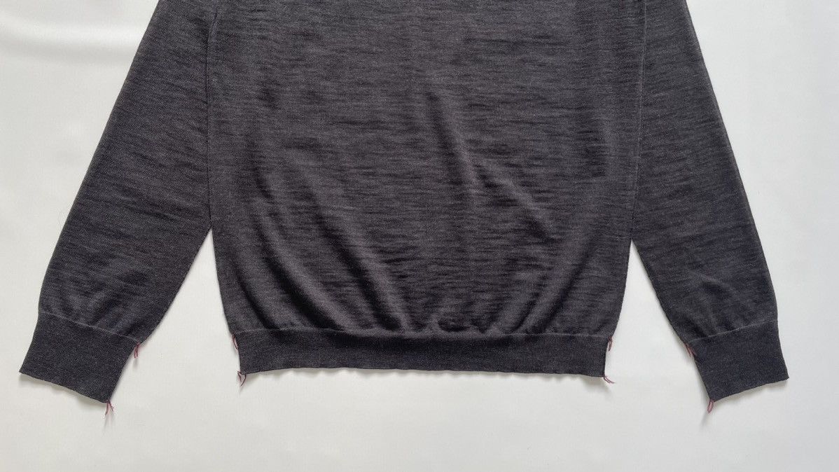 Maison Margiela A/W 23 Gray Wool Inside Out Seam Sweater Size US M / EU 48-50 / 2 - 16 Thumbnail