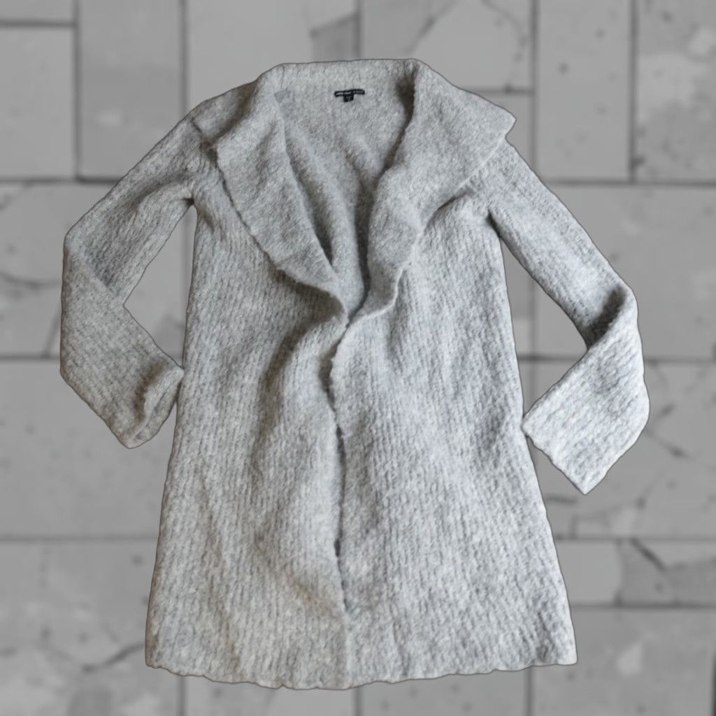 James Perse James Perse Womens Sweater XS Gray Open Front Boucle Cardigan Size XS / US 0-2 / IT 36-38 - 1 Thumbnail