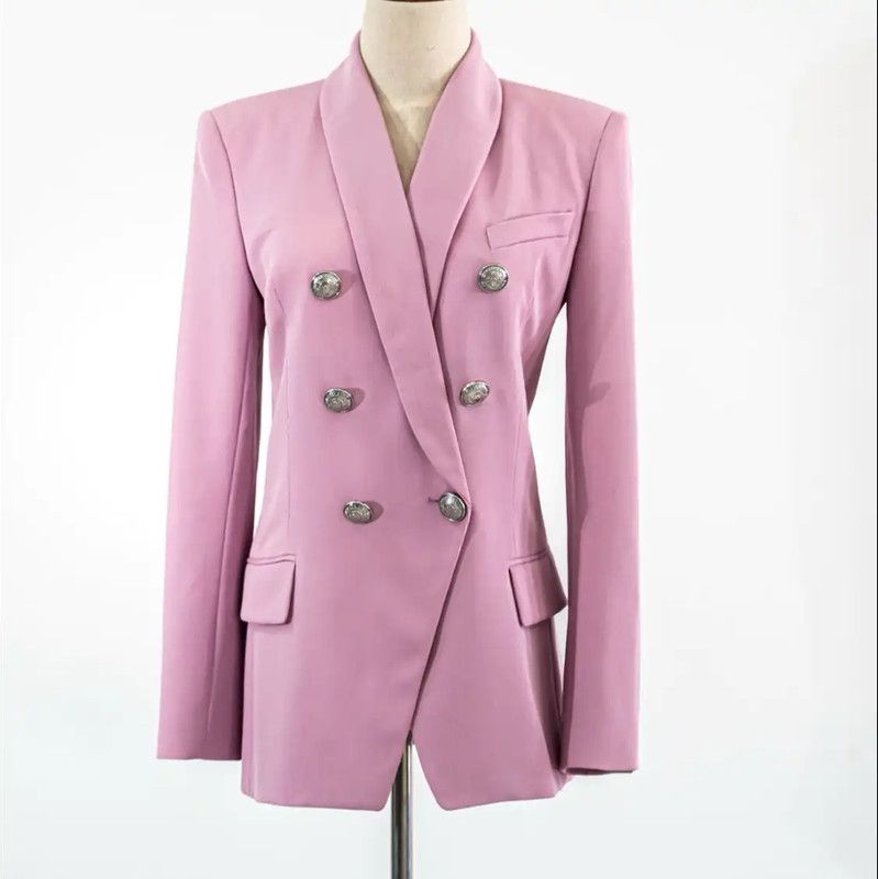 Balmain Balmain Pink Cotton Women's Jacket 0089 Size M / US 6-8 / IT 42-44 - 1 Thumbnail