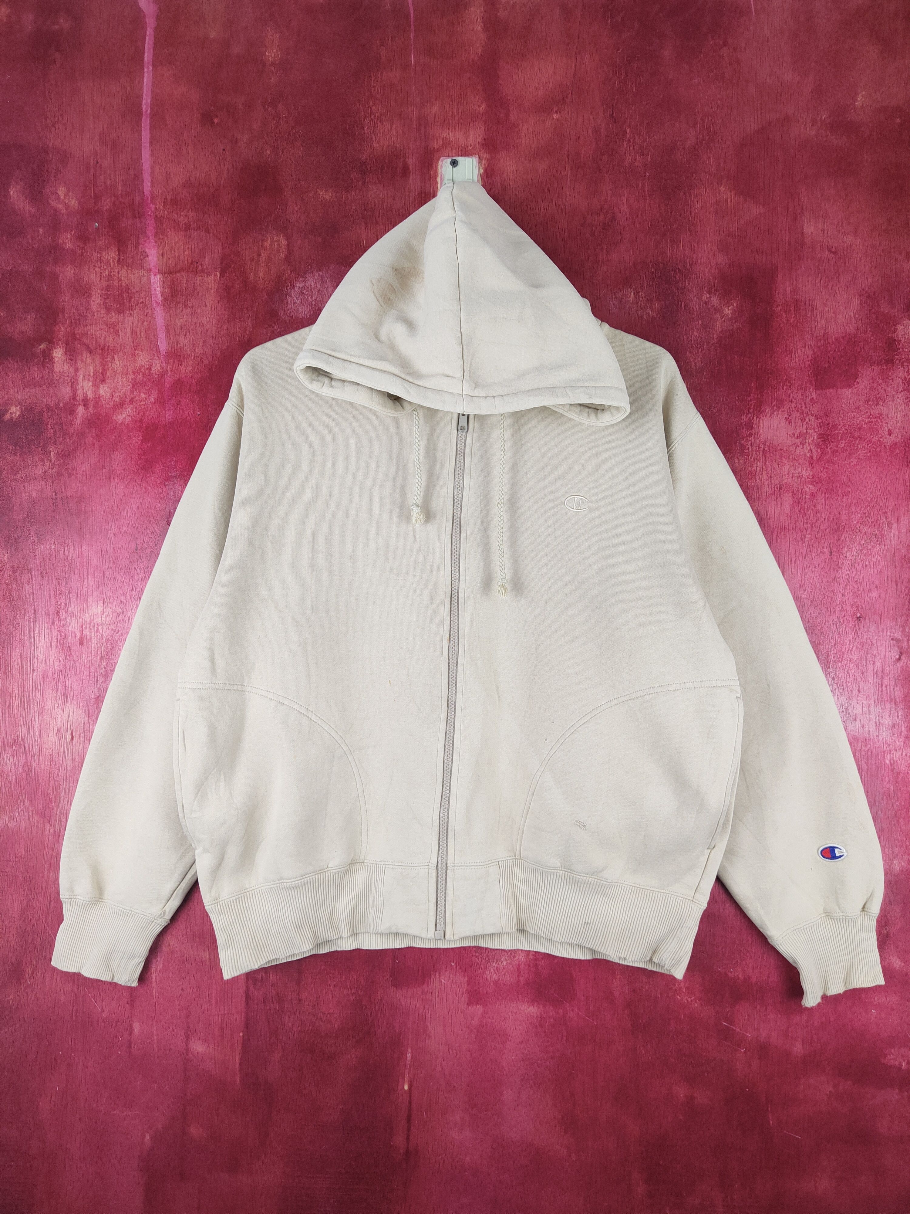 Champion Japanese Brand Vintage Champion Cream Hoodie Sweaters vintage S1559 Grailed