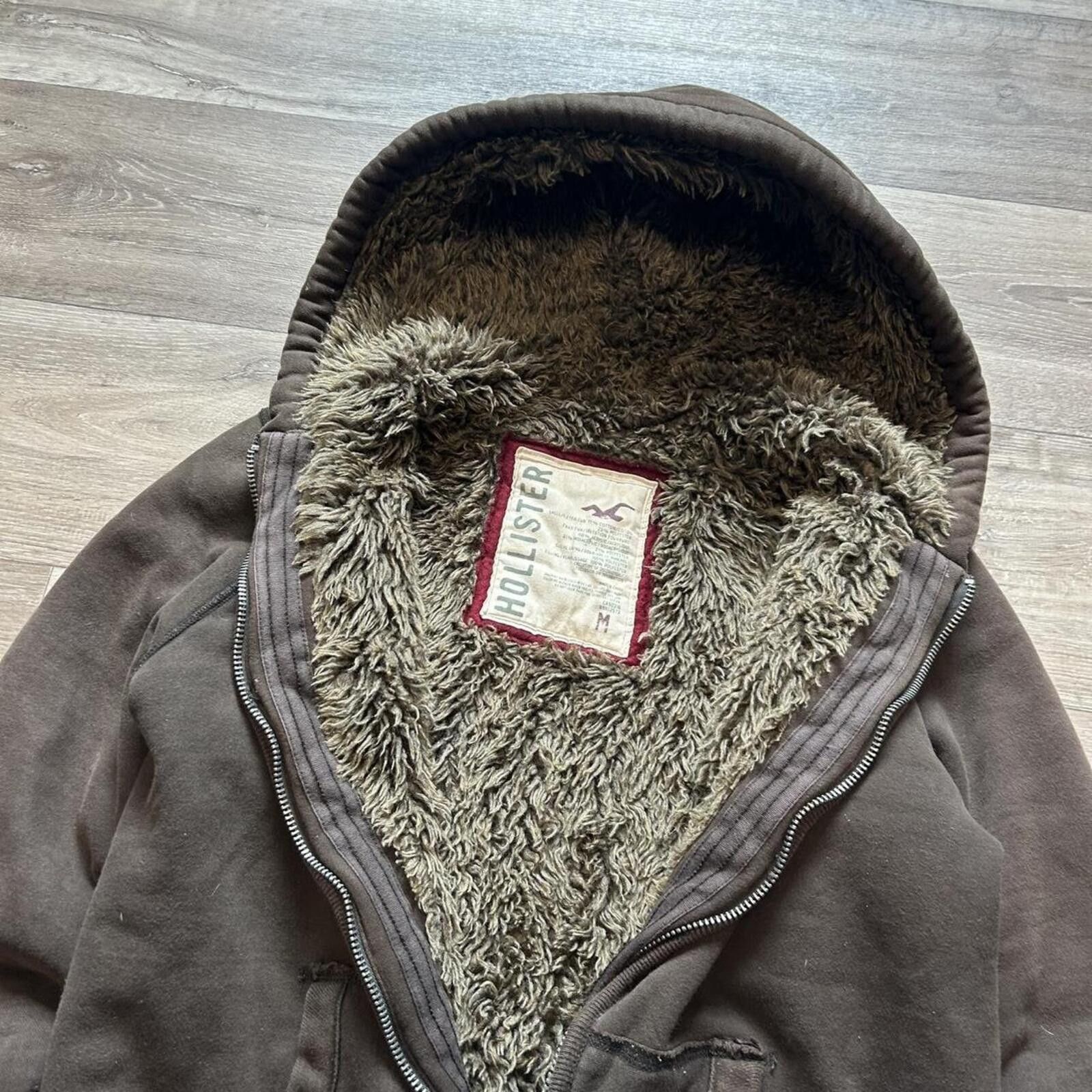Other Grail Brown Hollister Fur Lined Zip Up Hoodie 00’s Rare M Size US M / EU 48-50 / 2 - 3 Thumbnail