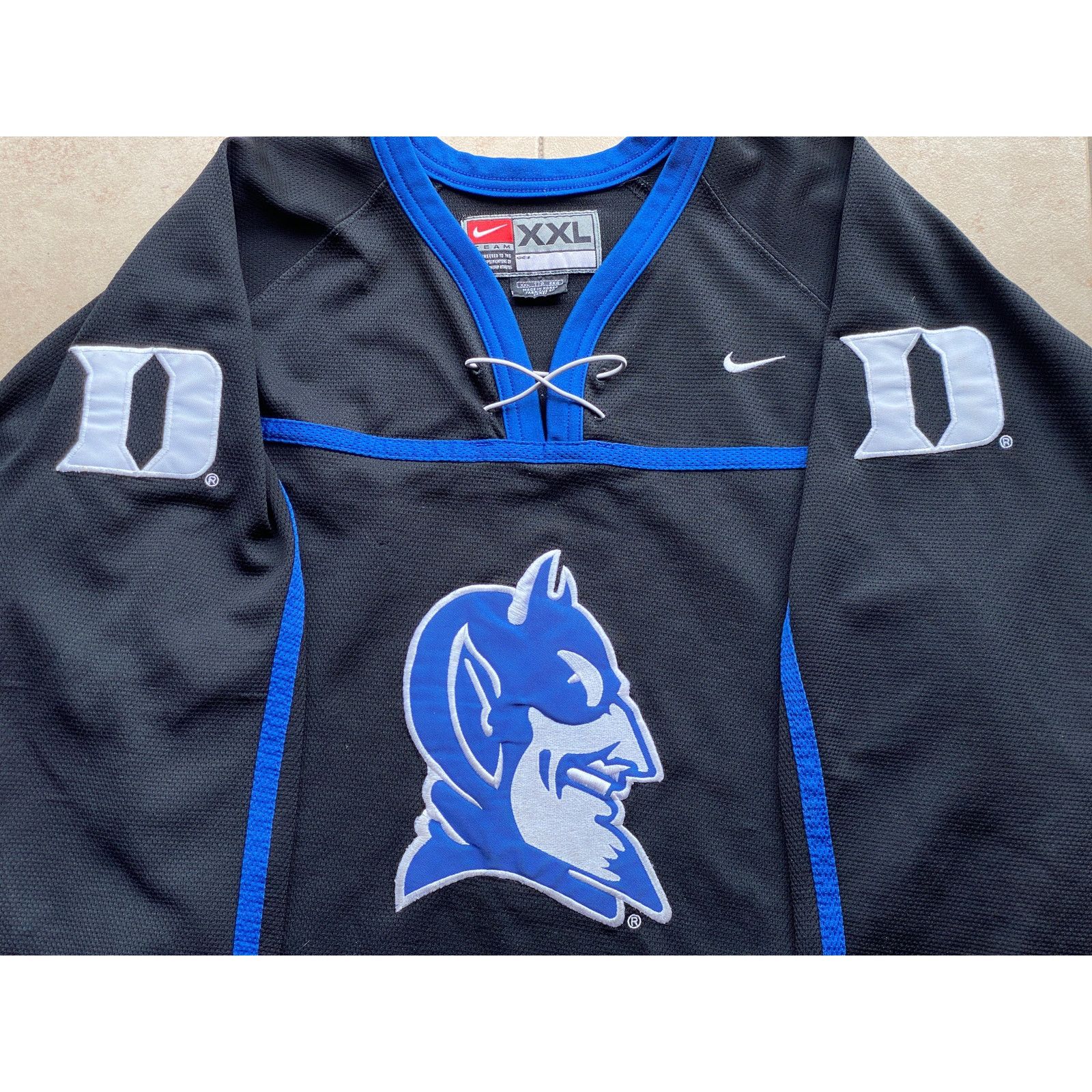 NCAA × Nike Duke Blue Devils 90s NIKE hockey 2XL blk University vtg Size US XXL / EU 58 / 5 - 1 Thumbnail