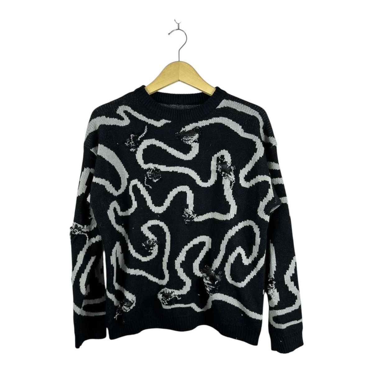 Japanese Brand CRAZY PUNK DISTRESSED UKNOWN BRAND Y2K KNITTED SWEATER Size US M / EU 48-50 / 2 - 1 Thumbnail