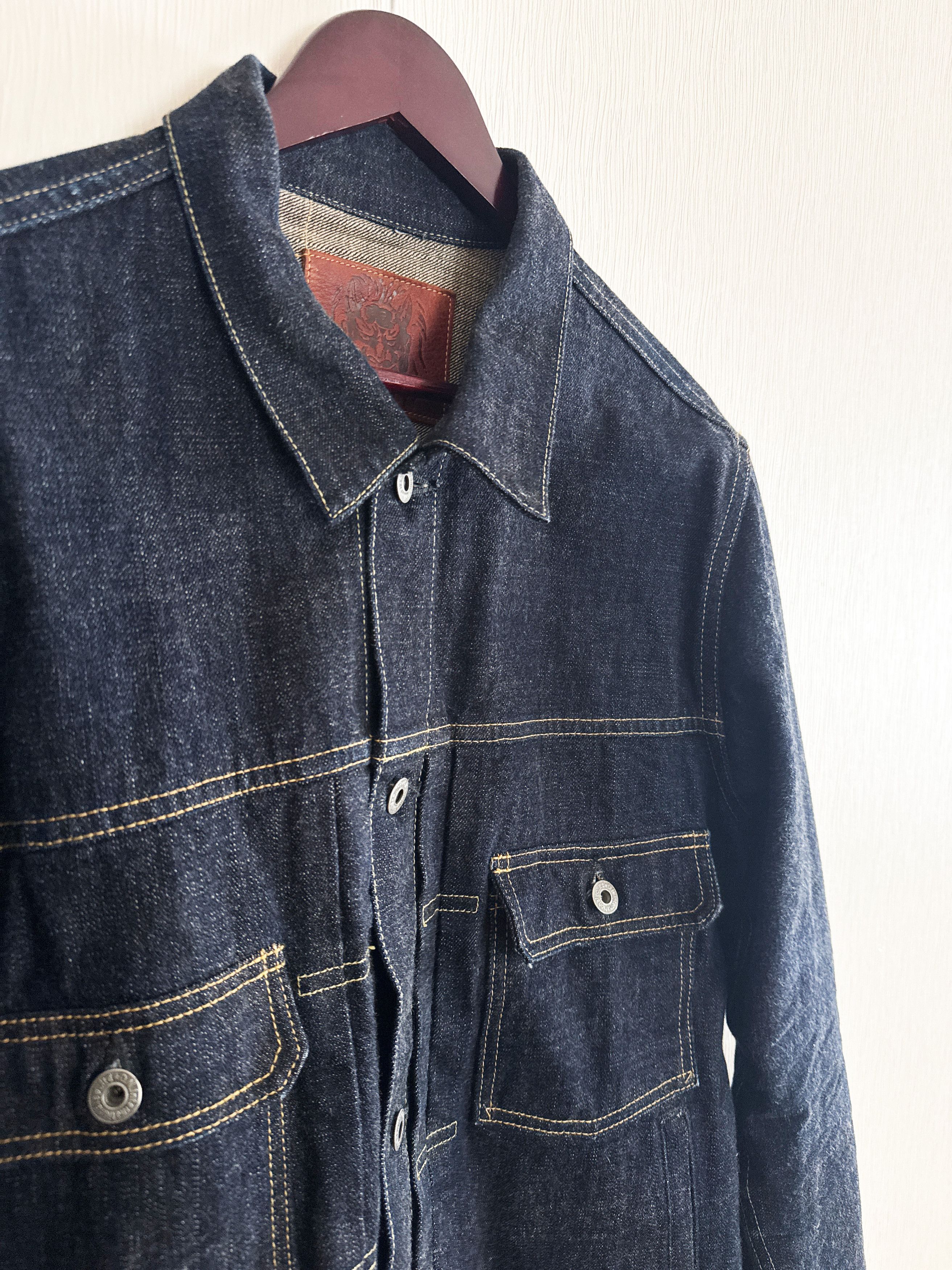 Oni Oni Denim 14oz Indigo x Beige Type II Jacket Size US XL / EU 56 / 4 - 3 Thumbnail