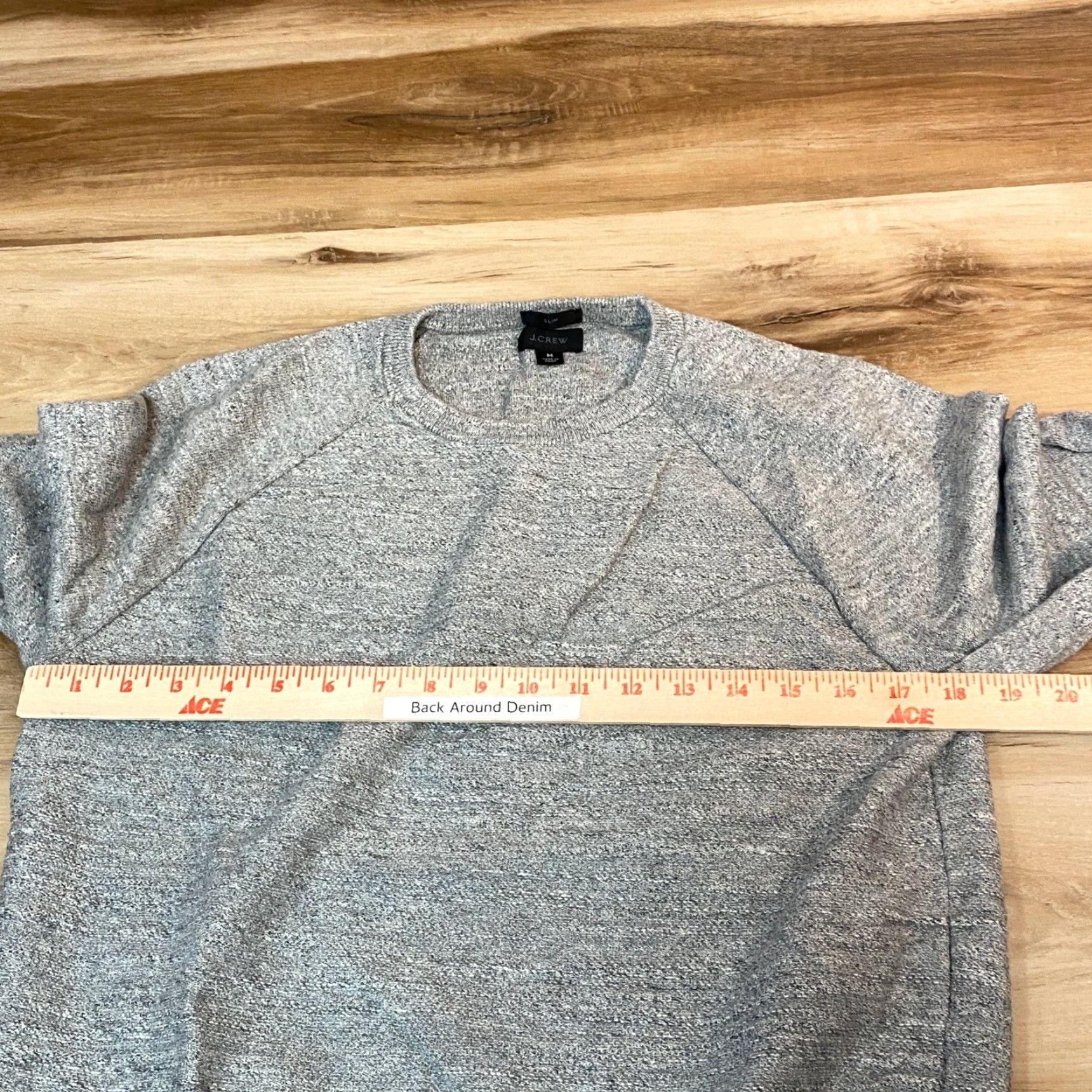 J.Crew J.Crew Slim Fit Crewneck Sweater Mens Raglan Cotton Knit Grey Marl C8445 Size US M / EU 48-50 / 2 - 5 Thumbnail