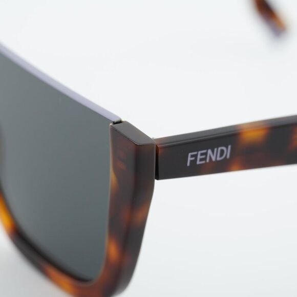 Fendi Fendi FE40136I 53A Sunglasses Havana Shield Frame, Grey Lens Size ONE SIZE - 2 Thumbnail