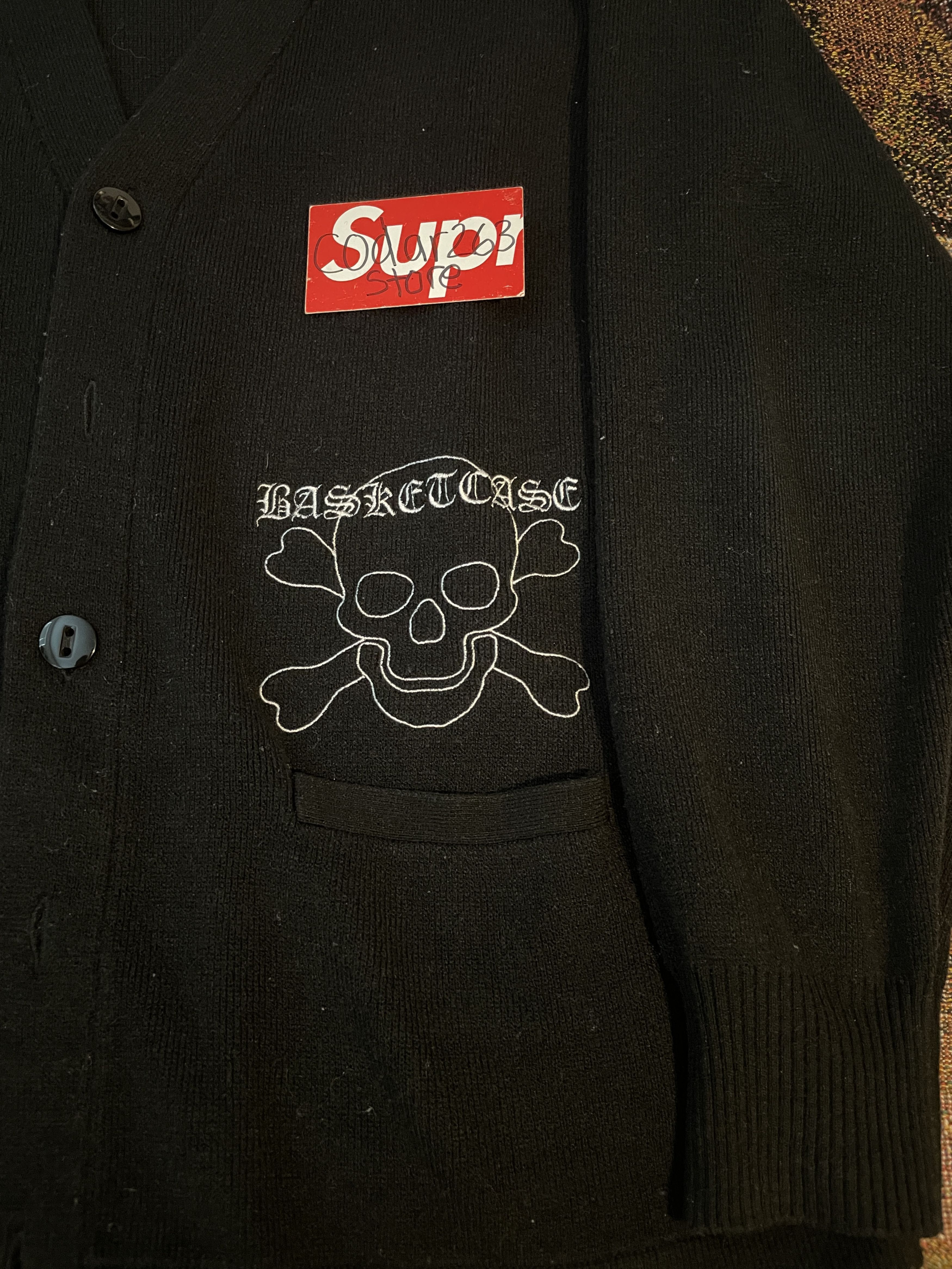 basketcase gallery Skull Knit Cardigan Sweater Basketcase Gallery Black Small Size US S / EU 44-46 / 1 - 2 Thumbnail