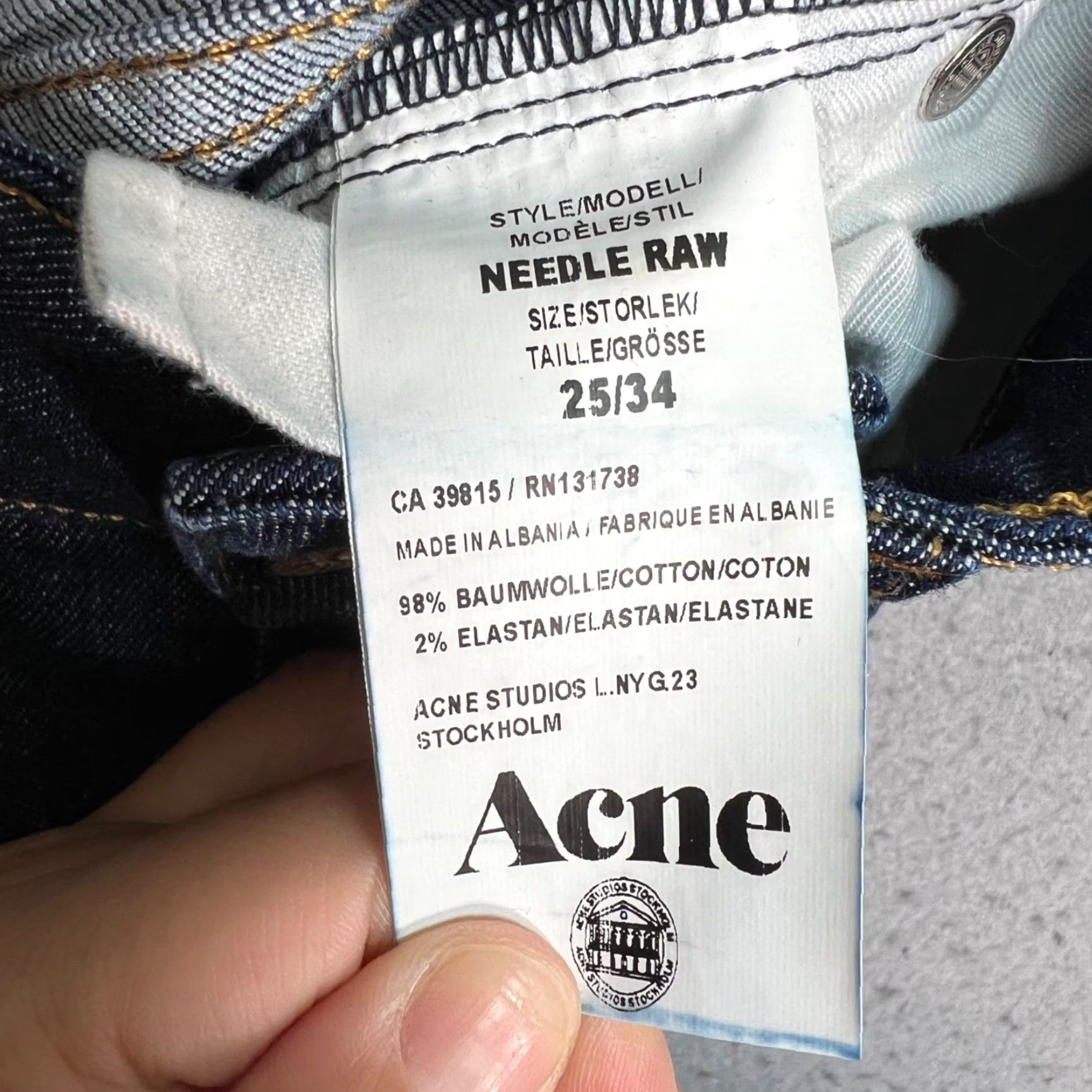 Acne Studios ACNE STUDIOS Needle Raw Skinny Jeans Womens 25 Blue Denim 5-Pocket 32in Inseam Mens? Womens Size 42" / US 20 - 4 Thumbnail