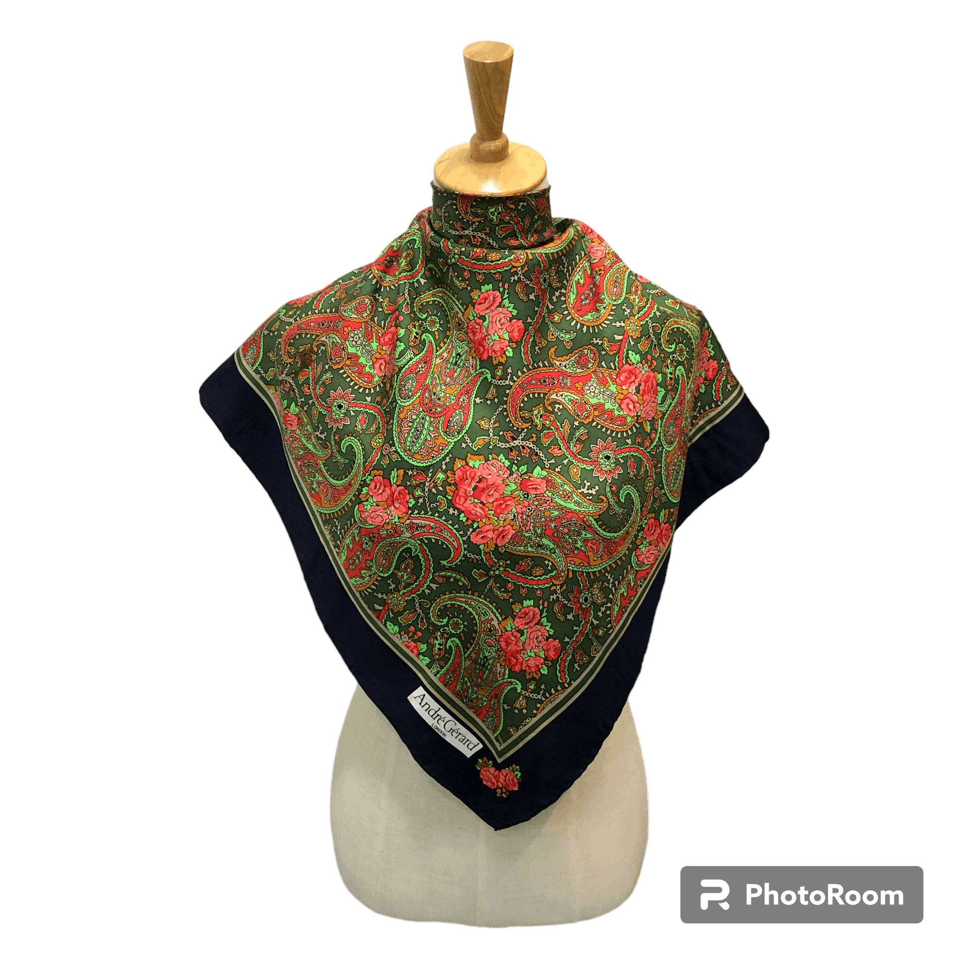 Vintage Vintage Andre Gerard Floral Hand Rolled Silk Scarf M1352 Size ONE SIZE - 1 Thumbnail