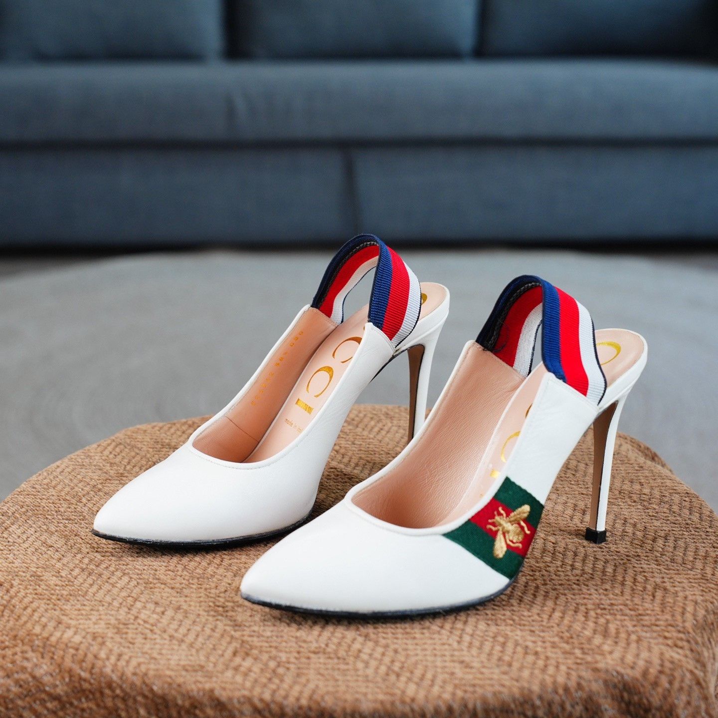 Gucci Gucci Embroidered White Lowtop Sneakers us_8-5 Women Size US 8.5 / IT 38.5 - 1 Thumbnail
