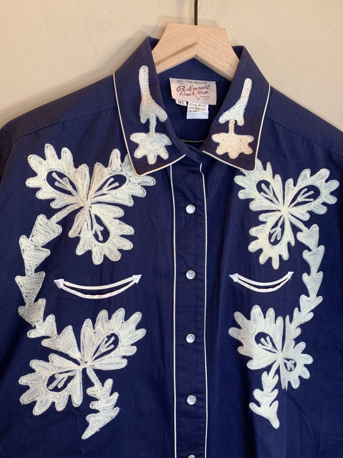 Rockmount Ranch Wear *RARE* Rockmount Chainstitch Ranch Wear Pearl Button Shirt Size US XL / EU 56 / 4 - 4 Thumbnail