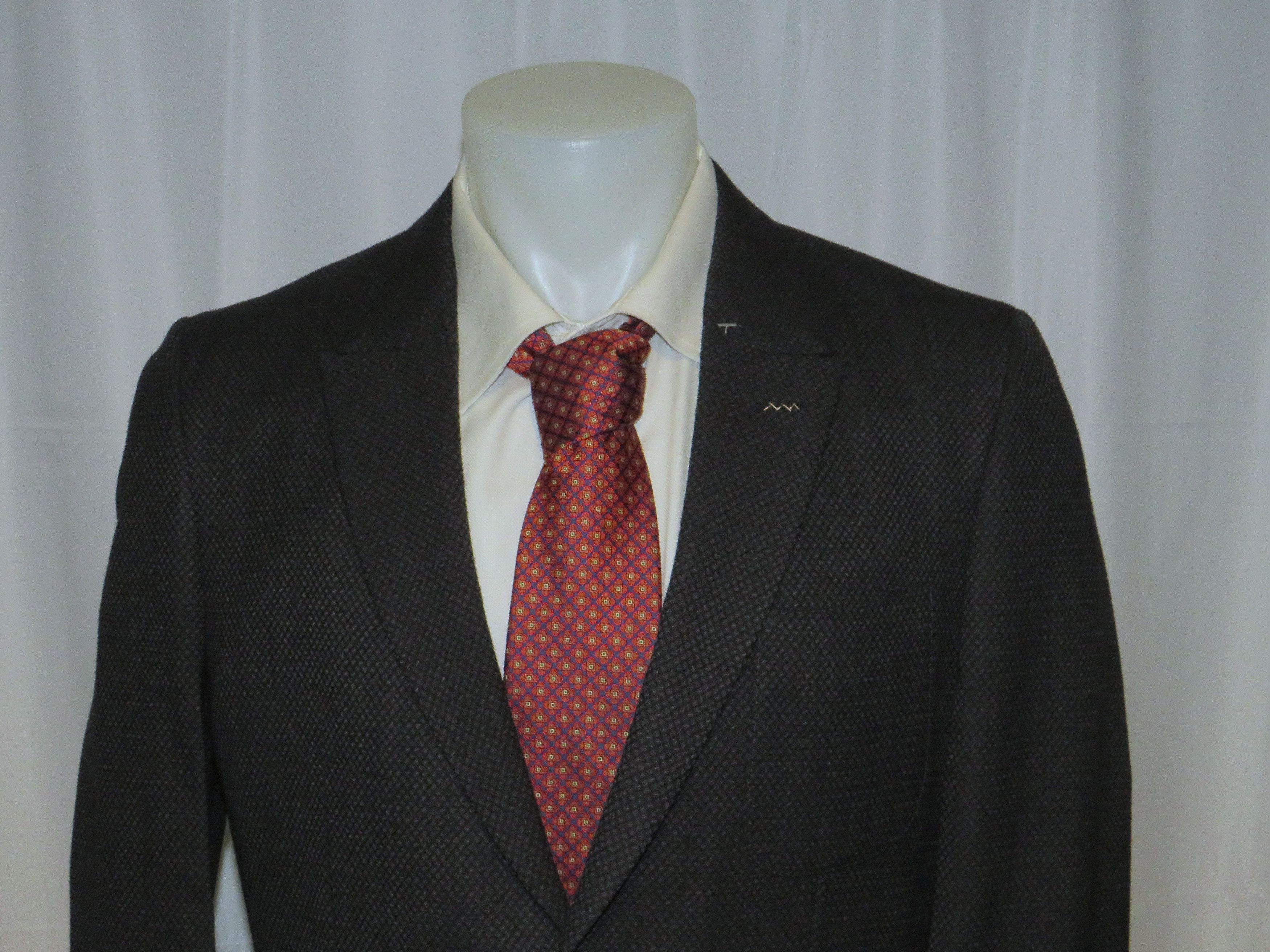 Ermenegildo Zegna Couture Dark Blue Geometric Two Button Sport Coat 42L NWT Size 42L - 4 Thumbnail