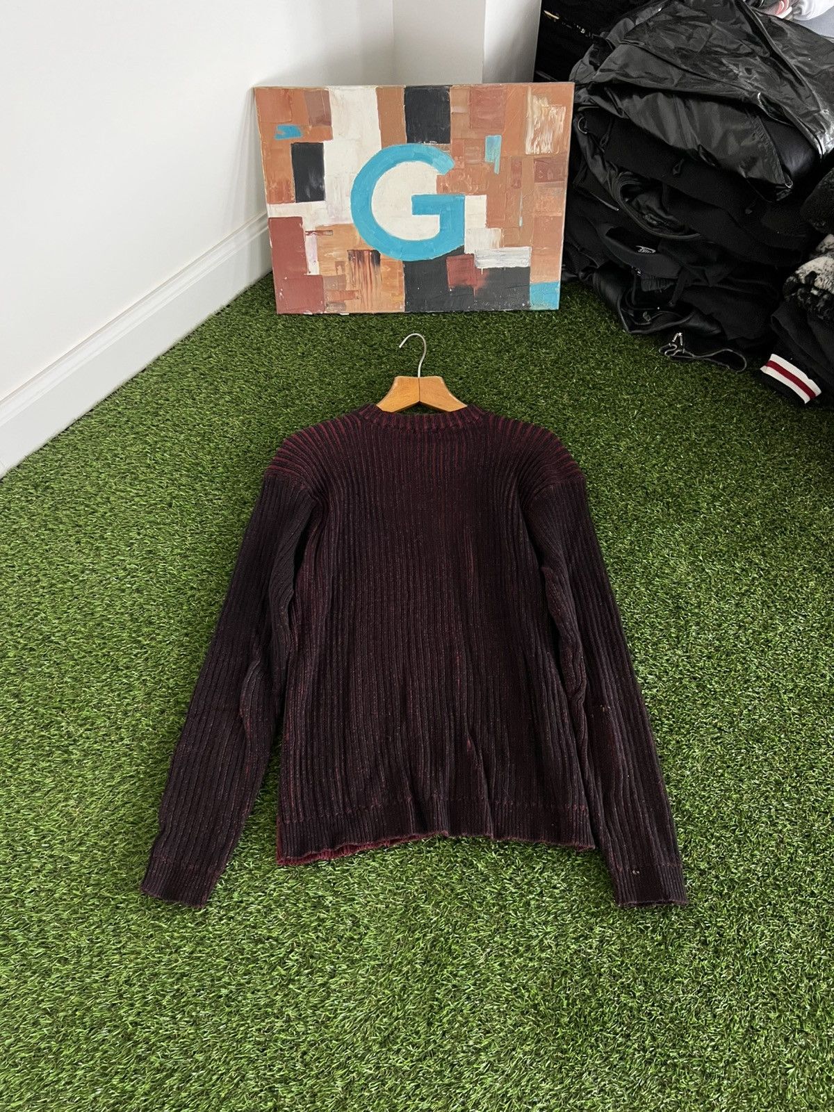 Diesel Japan Painted Side side Zip Knit Ribbed Sweater LGB Vibe Size US L / EU 52-54 / 3 - 8 Thumbnail
