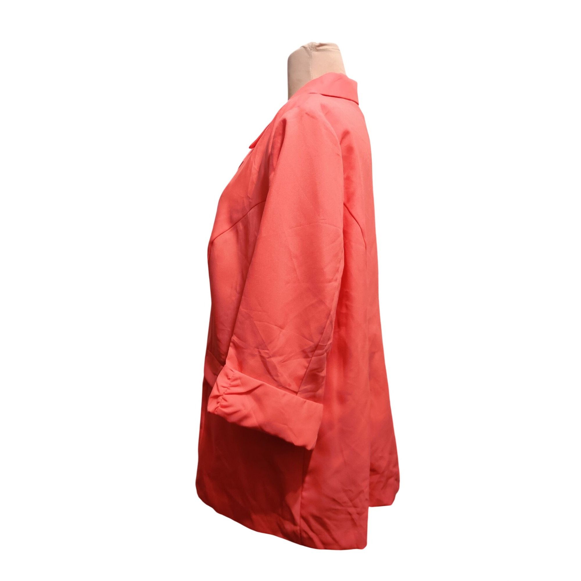 & Other Stories Allison Woods 22W Coral Button Front Plus Size Power Blazer Size 3XL / US 20-22 - 10 Thumbnail