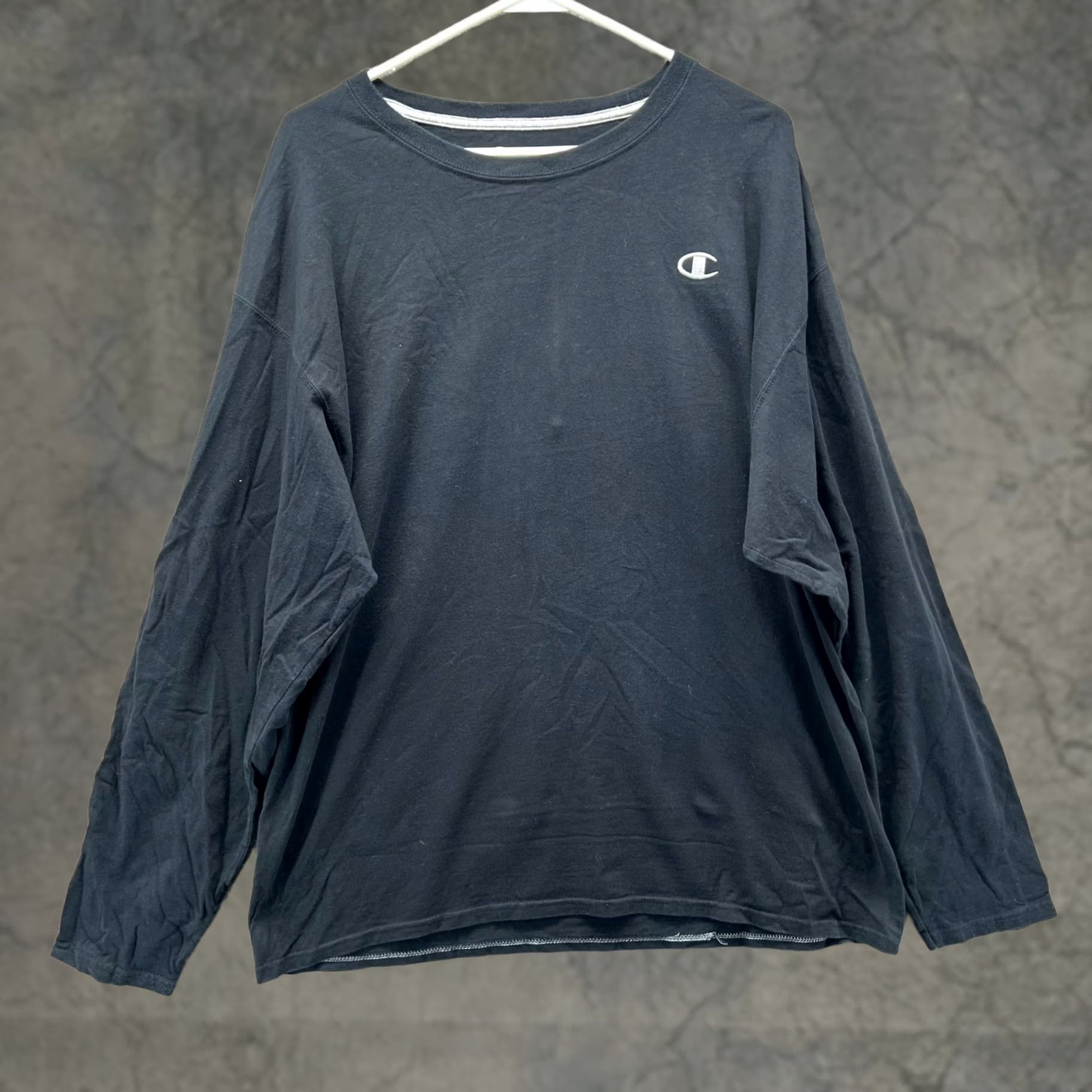 Champion VINTAGE Champion Shirt Mens XL Black Crewneck Fleece Logo T-Shirt Size XL Regular All Seasons Size US XL / EU 56 / 4 - 1 Thumbnail
