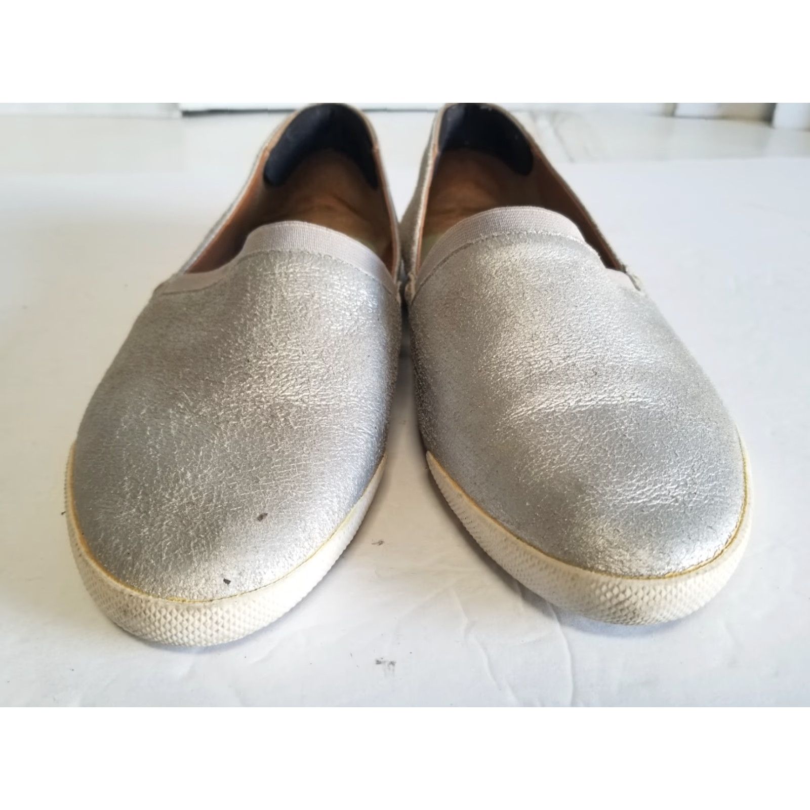 Frye Frye Melanie Slip On Metallic Gray Leather Flats Loafers Women Size 11 Slip On M Width No Insoles Vintage: No Size US 11 / IT 41 - 6 Thumbnail