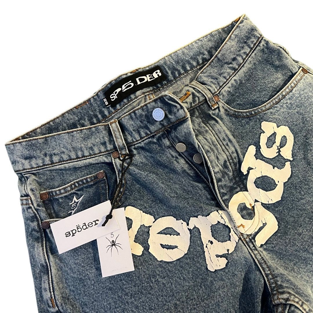 Sp5der SP5DER OG LOGO DENIM SHORTS - Spider worldwide | Grailed