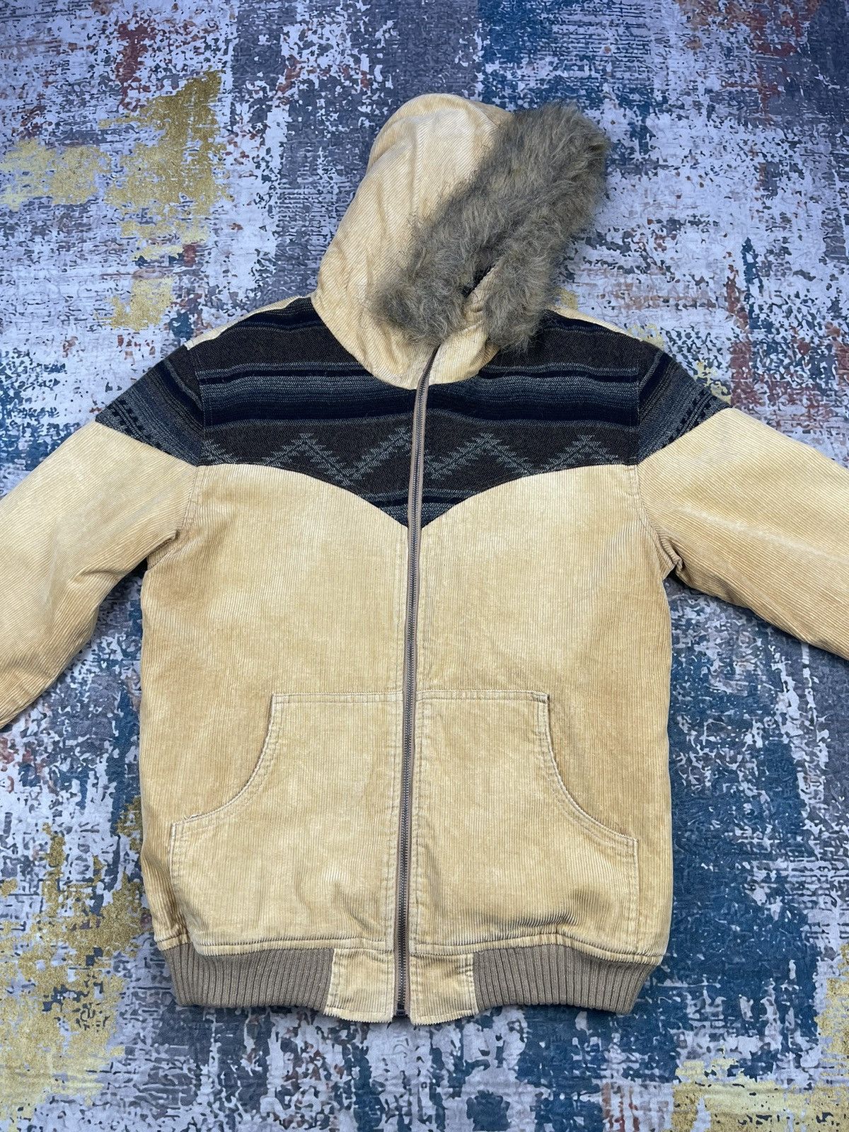 Japanese Brand Monitor GDW Corduroy Navajo Fur Hoodie Jackets Size US S / EU 44-46 / 1 - 2 Thumbnail