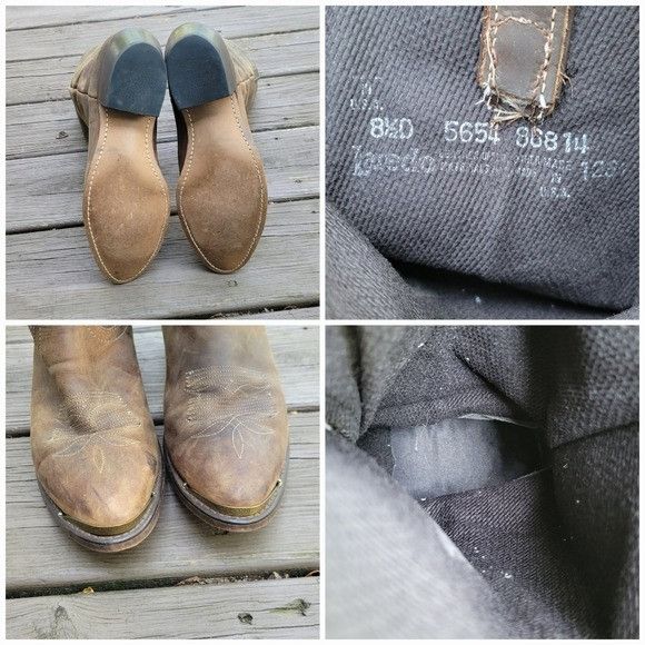 Vintage Vintage 80s Laredo Slouchy Western Boho Brown Leather Distre Size US 8.5 / EU 41-42 - 9 Thumbnail