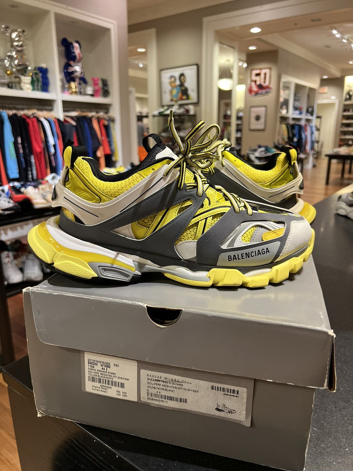 Balenciaga Balenciaga track runner sneaker grey yellow | Grailed