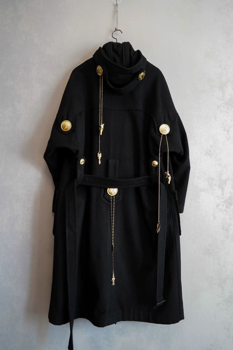Yohji Yamamoto Yohji Yamamoto Yohji Yamamoto Hooded Coat with Gold Accent Size US S / EU 44-46 / 1 - 2 Thumbnail